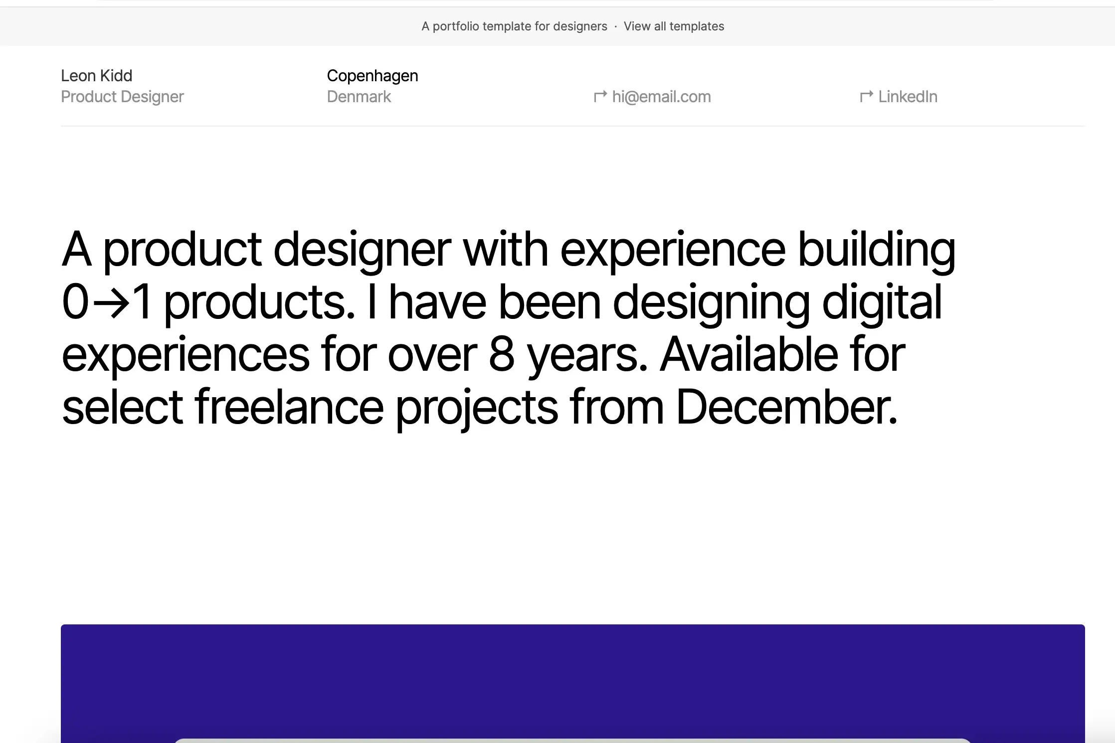 Simplefolio, Clean Personal Website Templates