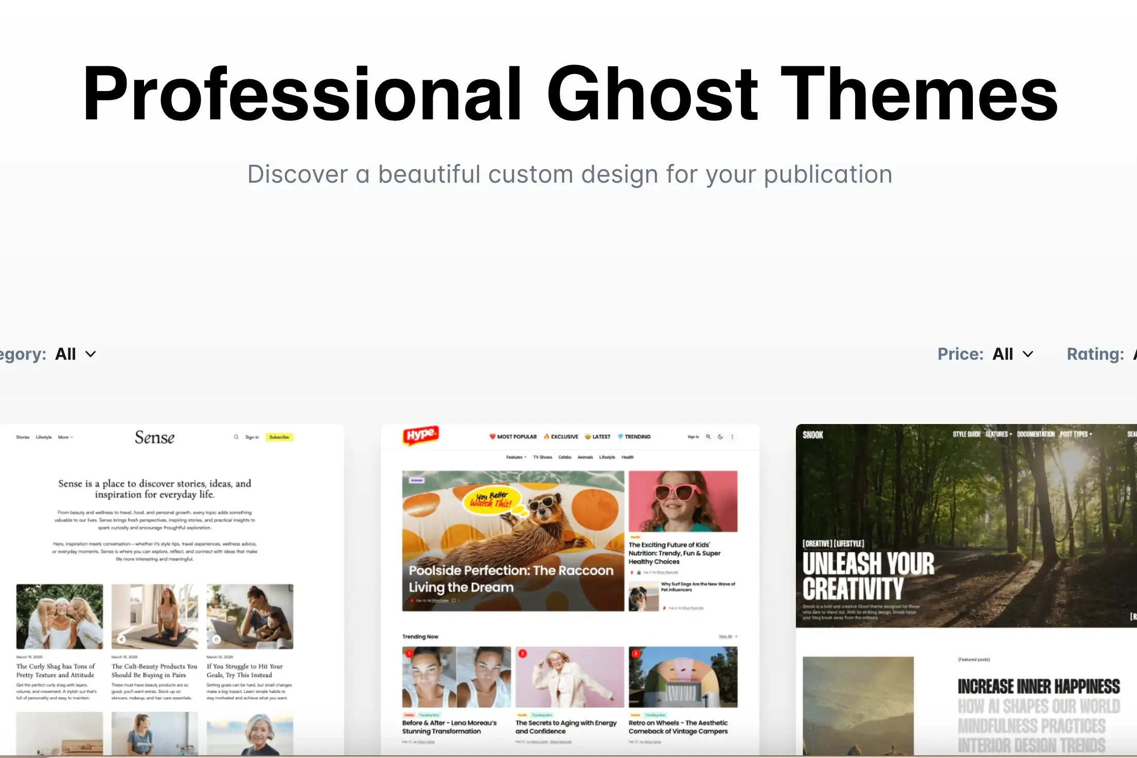 Ghost, Personal Blog Website Templates