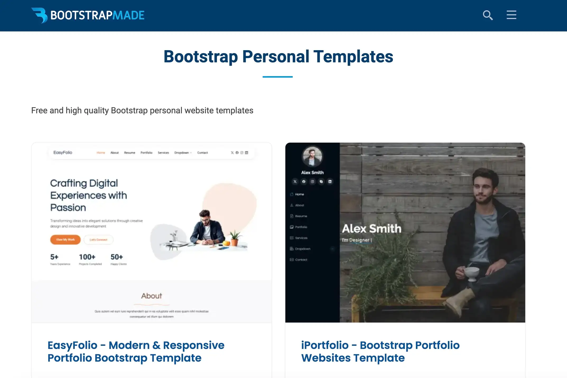 BootstrapMade homepage