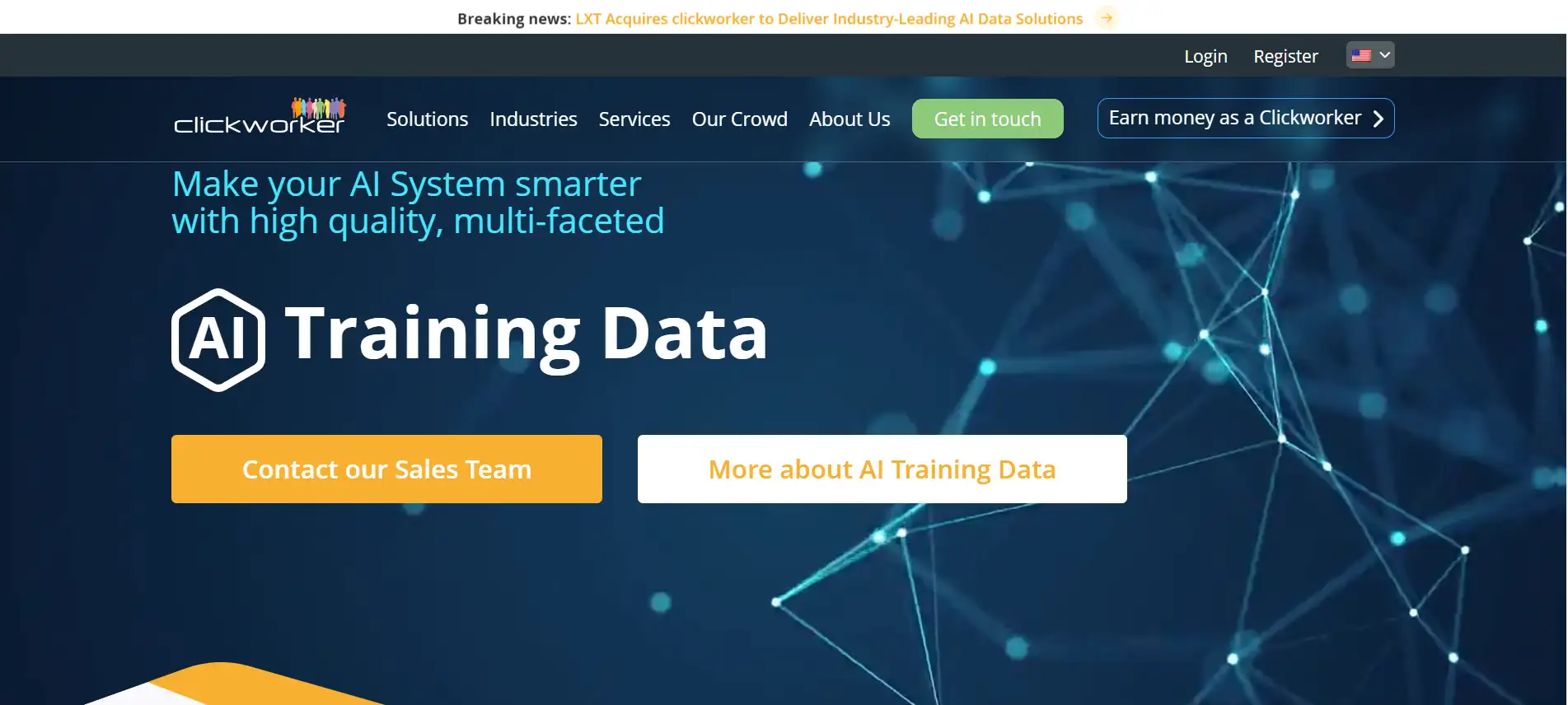 Clickworker's homepage