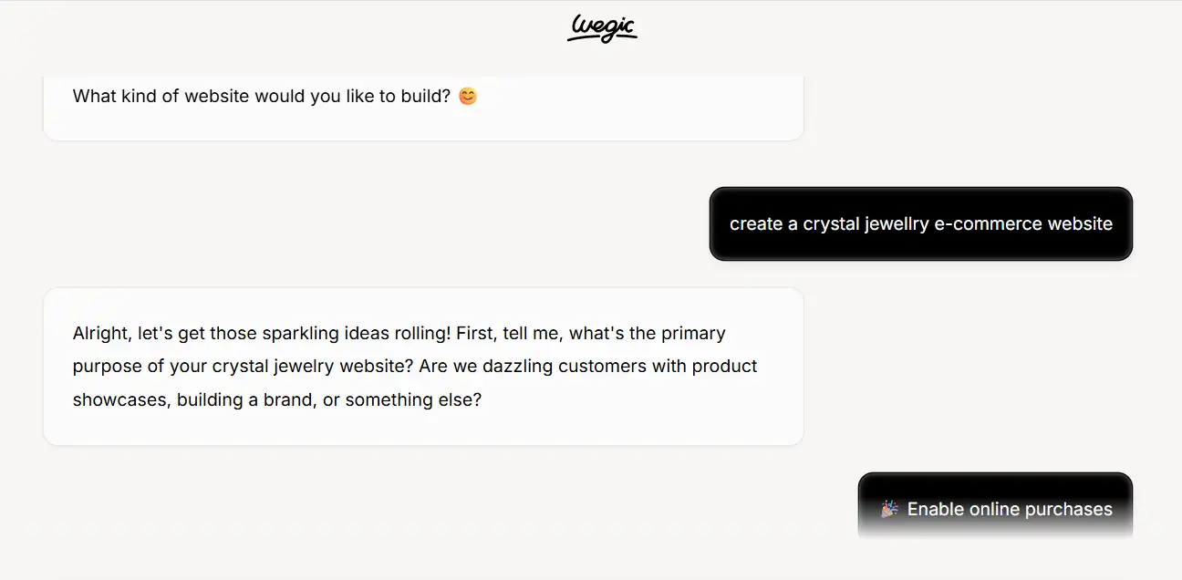 Dialogue with AI on Wegic