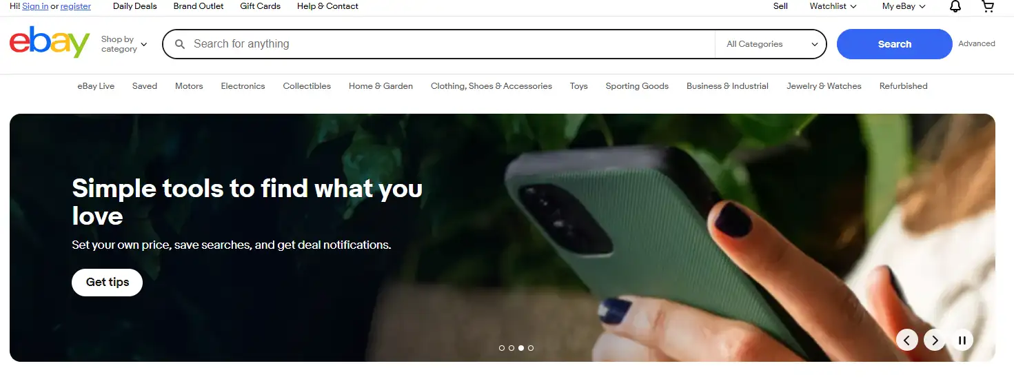eBay homepage