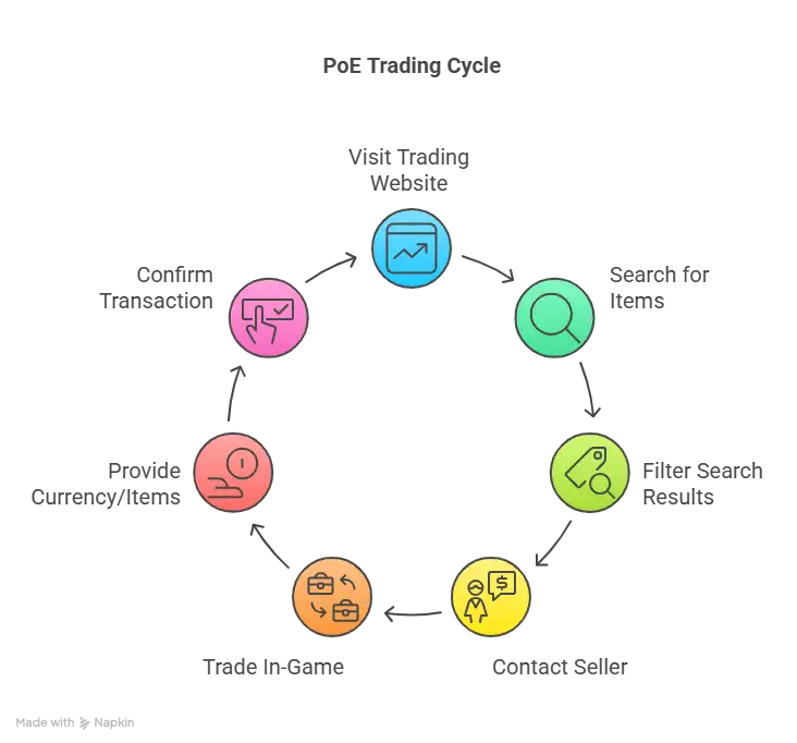 steps for using the PoE trading website