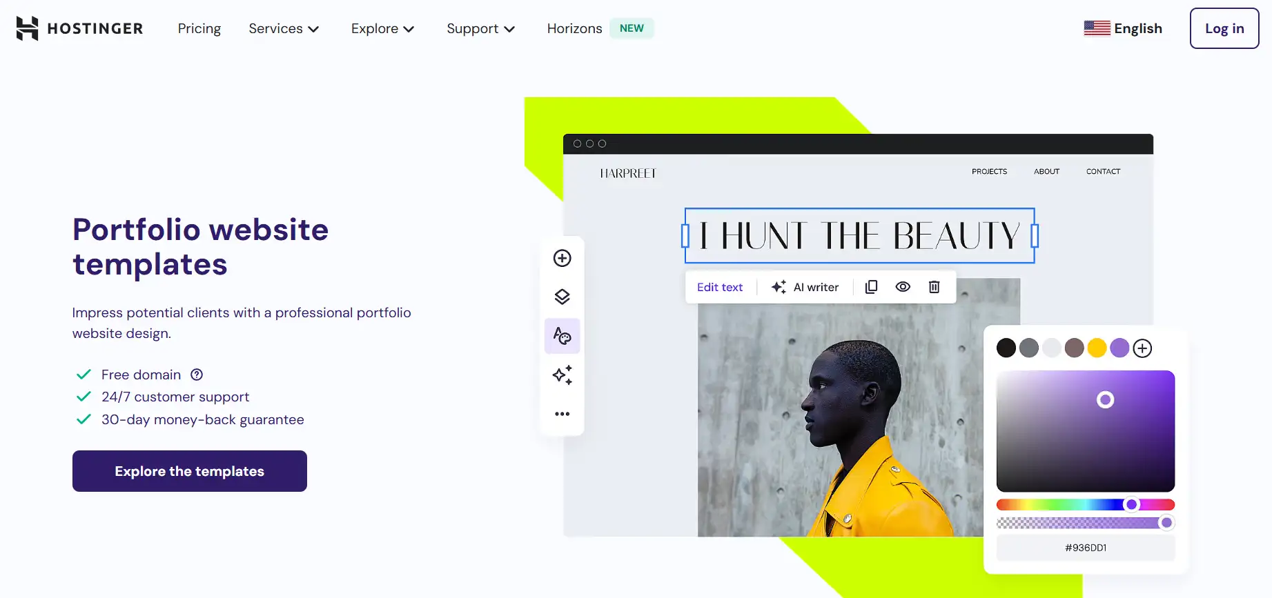 freelancers can develop personal websites through the platform