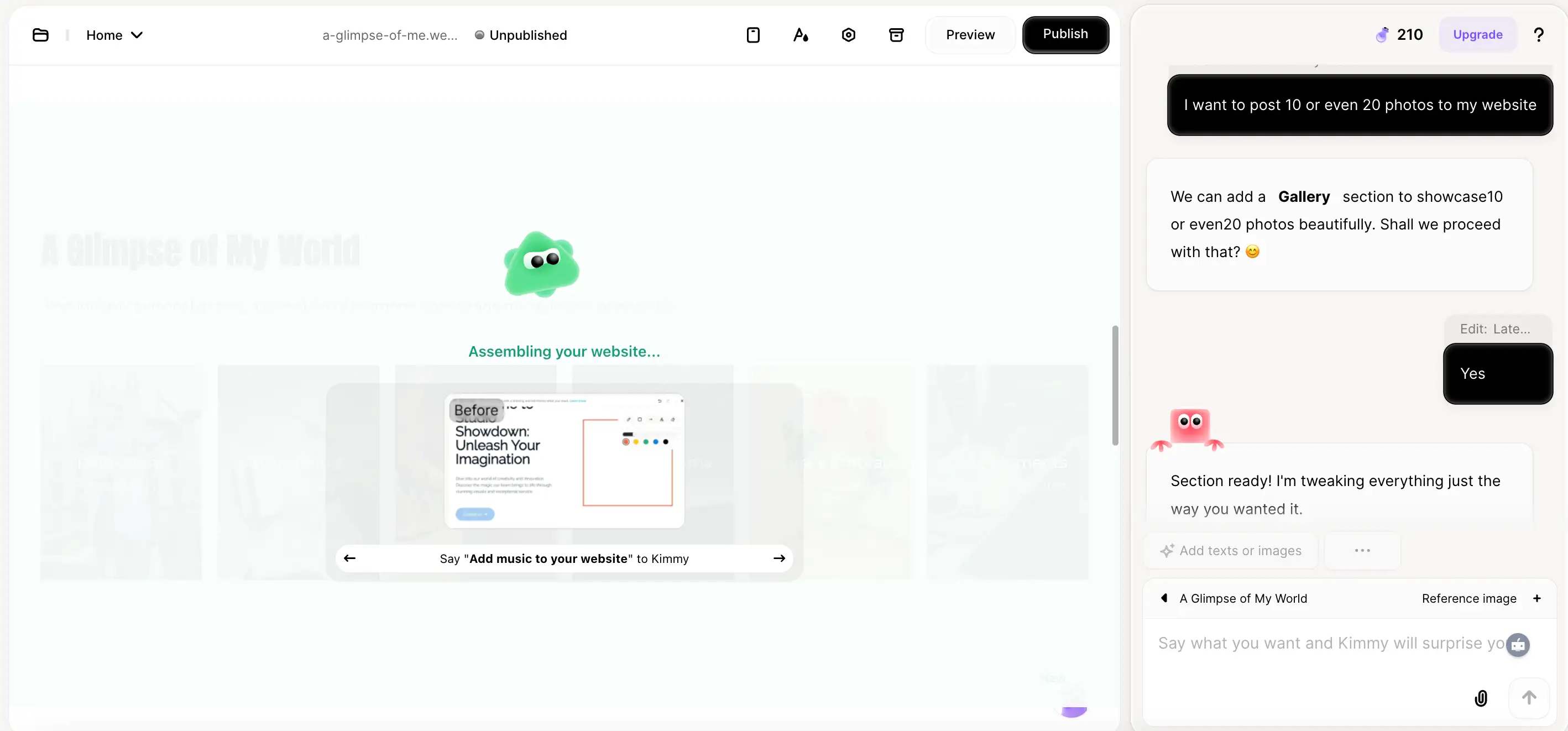 Wegic user page