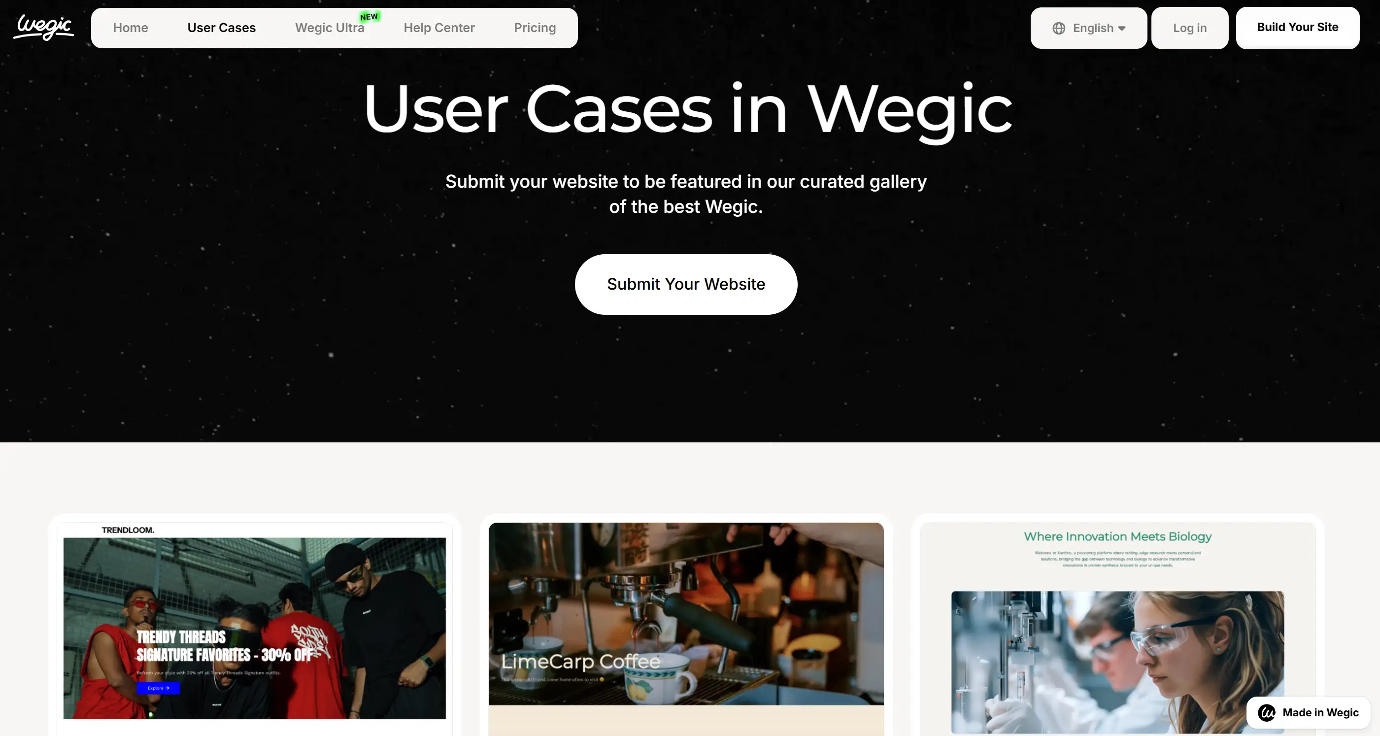 User cases of website creations in Wegic User cases of website creations in Wegic