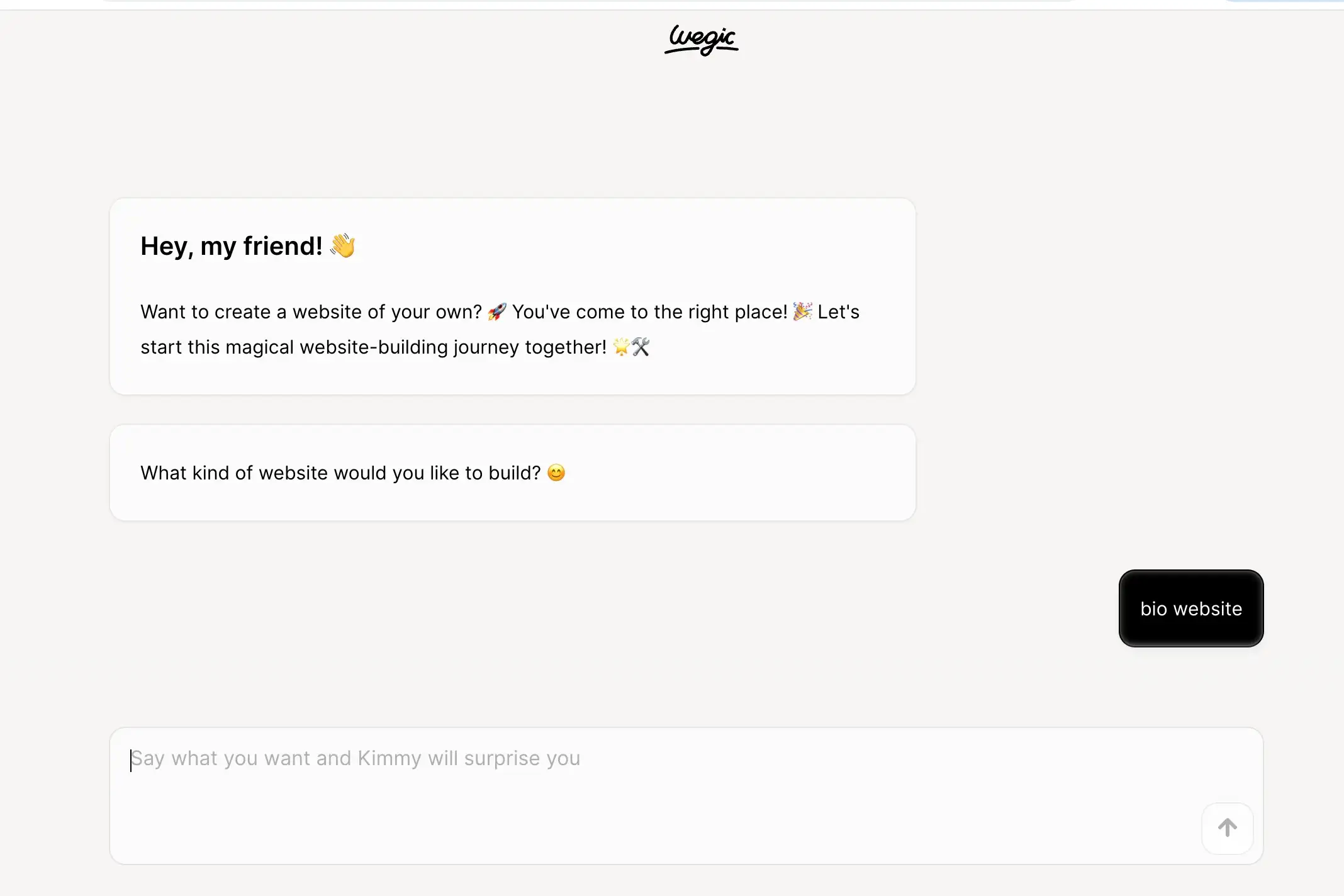 wegic website building process