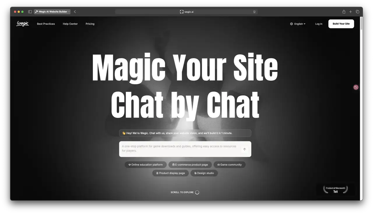 Wegic homepage Wegic homepage