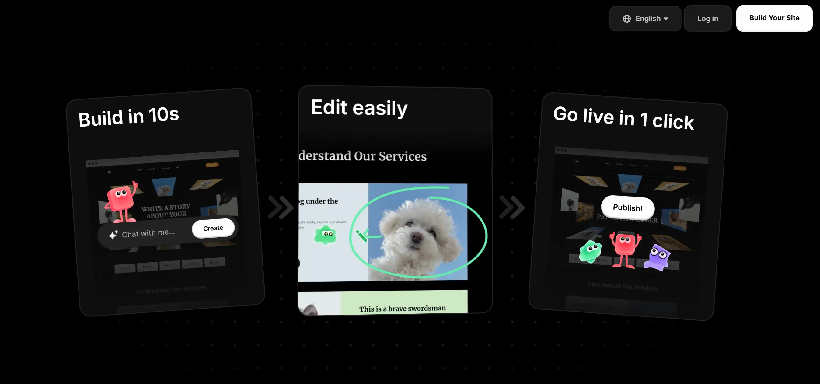 Homepage of AI website builder: Wegic
