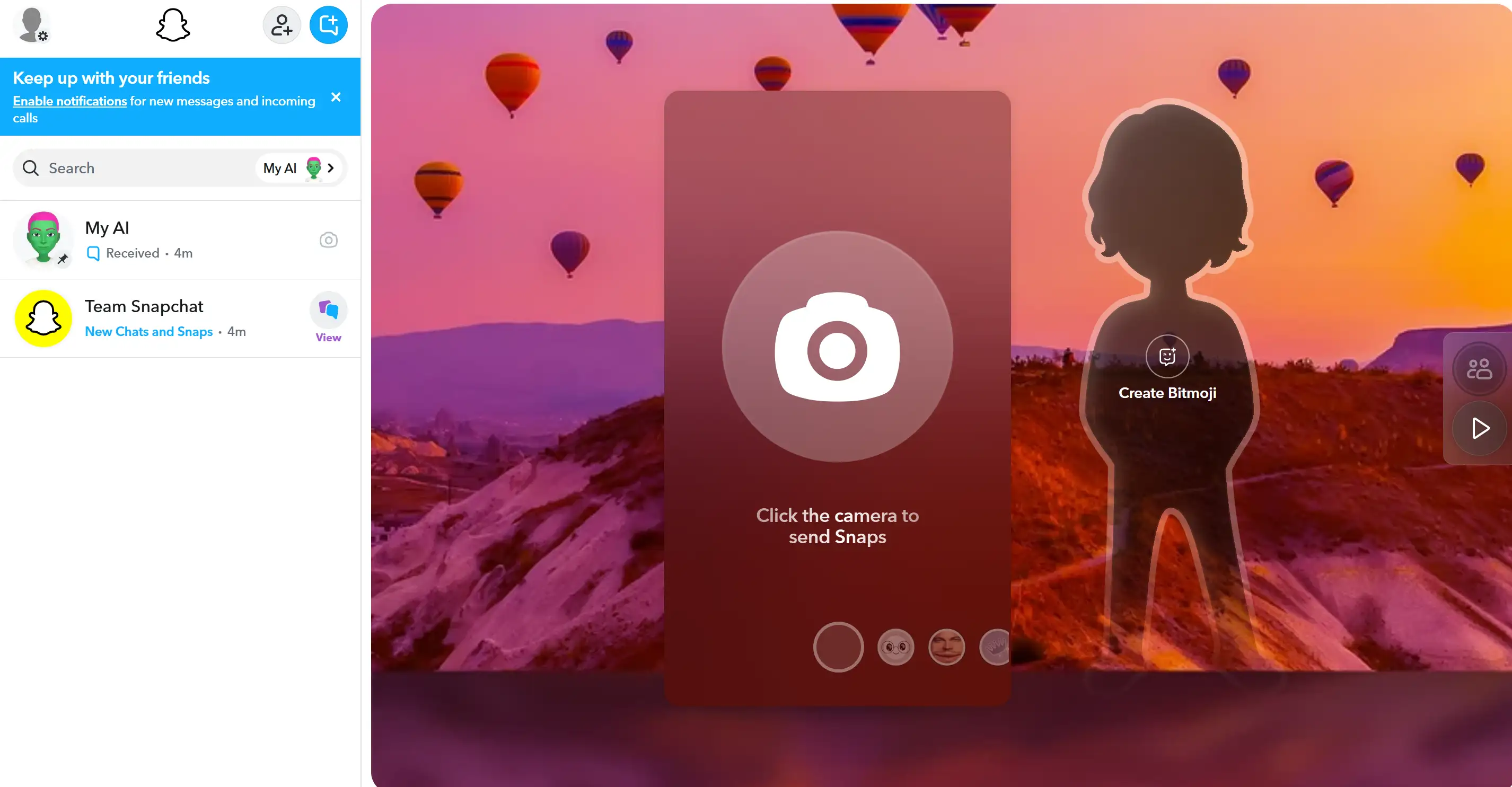 User interface of Snapchat User interface of Snapchat