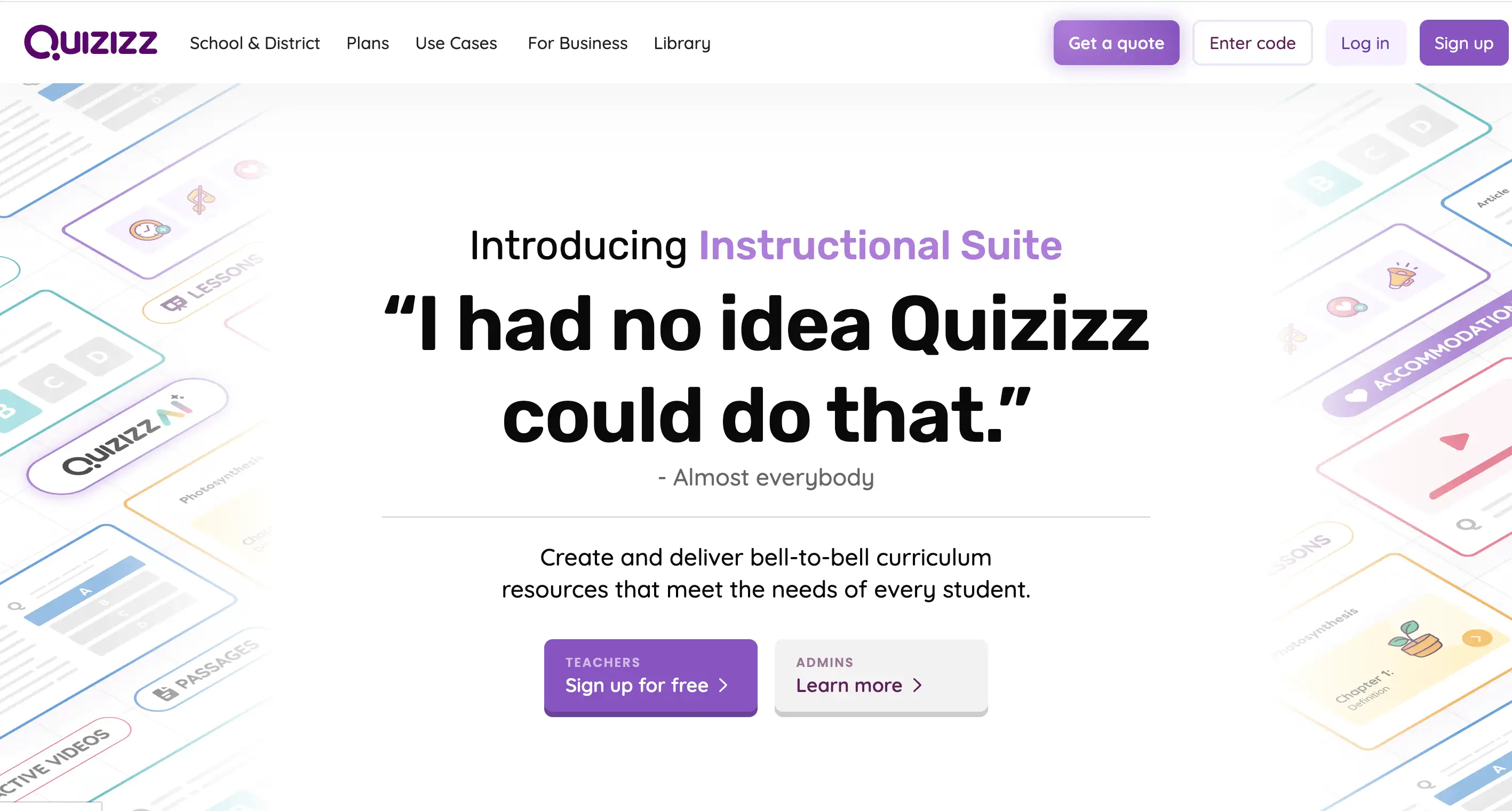 quizizz homepage