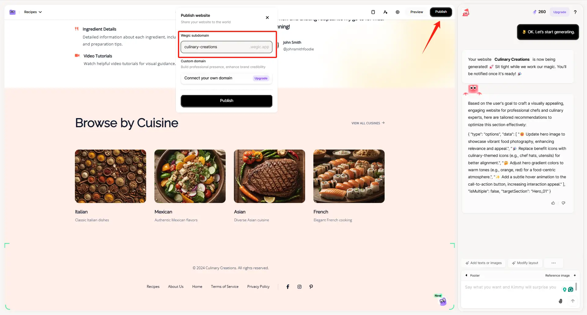 Export the website