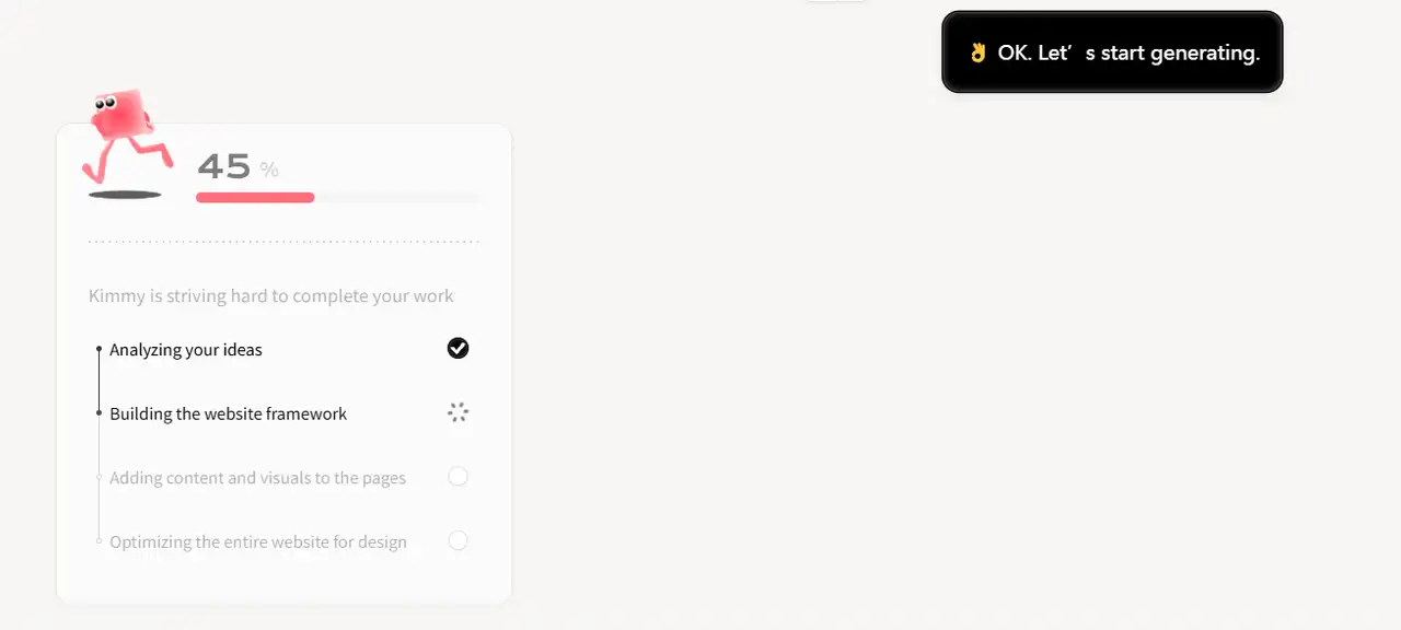 wegic's ai assistant is building websites based on user needs