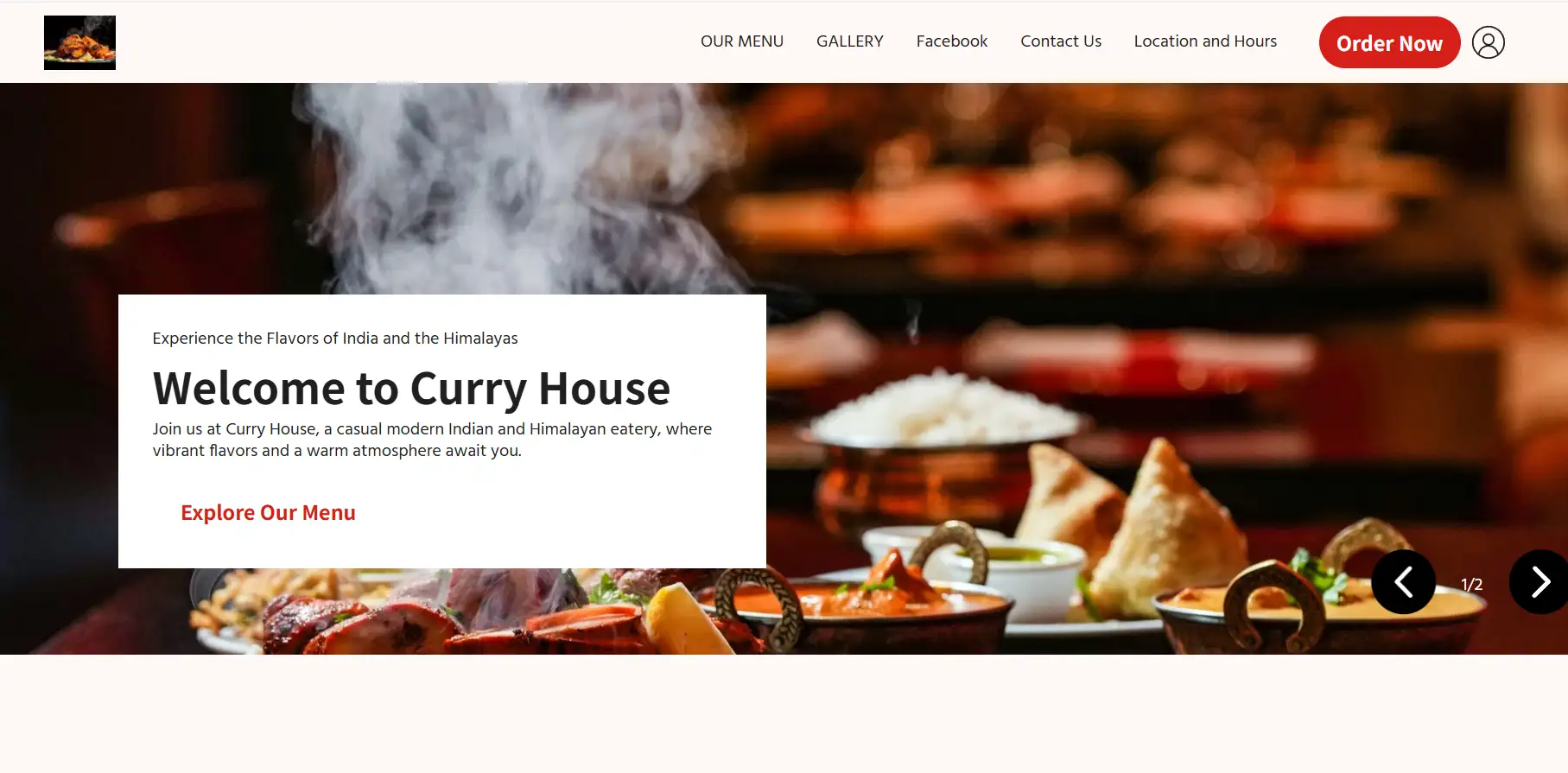 CurryHouse's homepage