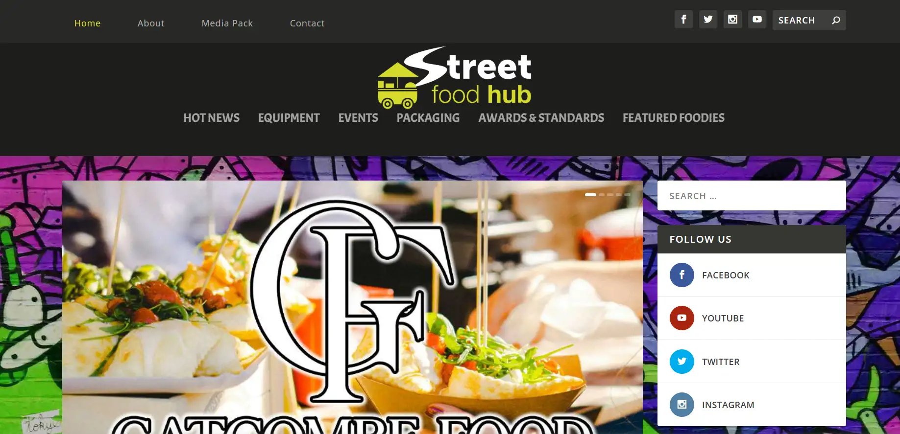 StreetFoodHub's homepage