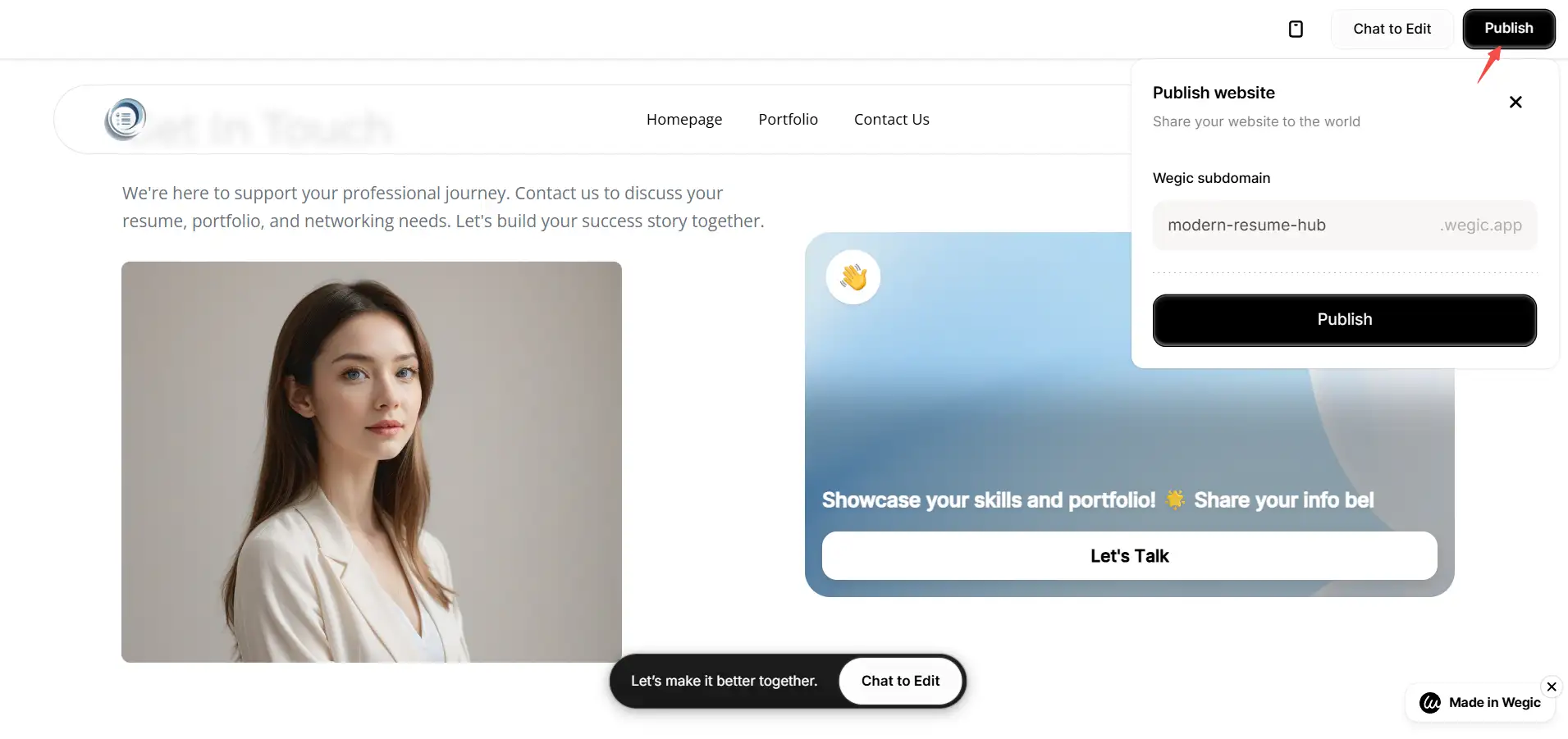 Publish the website Publish the website