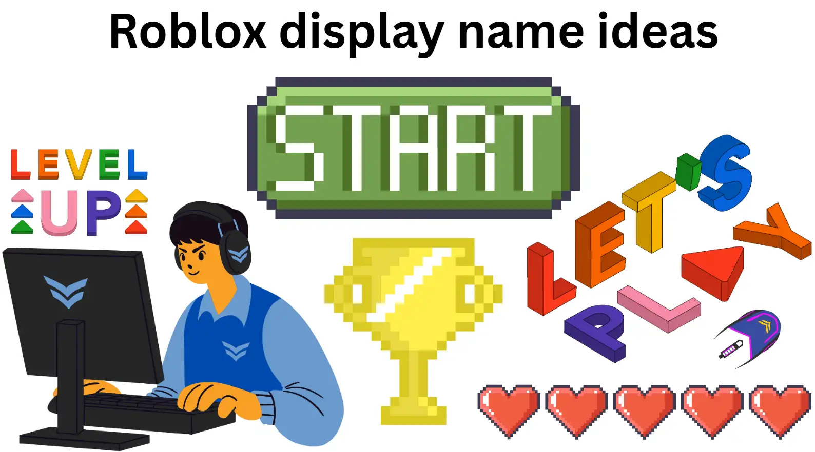 A man playing PC games and thinking Roblox display name ideas