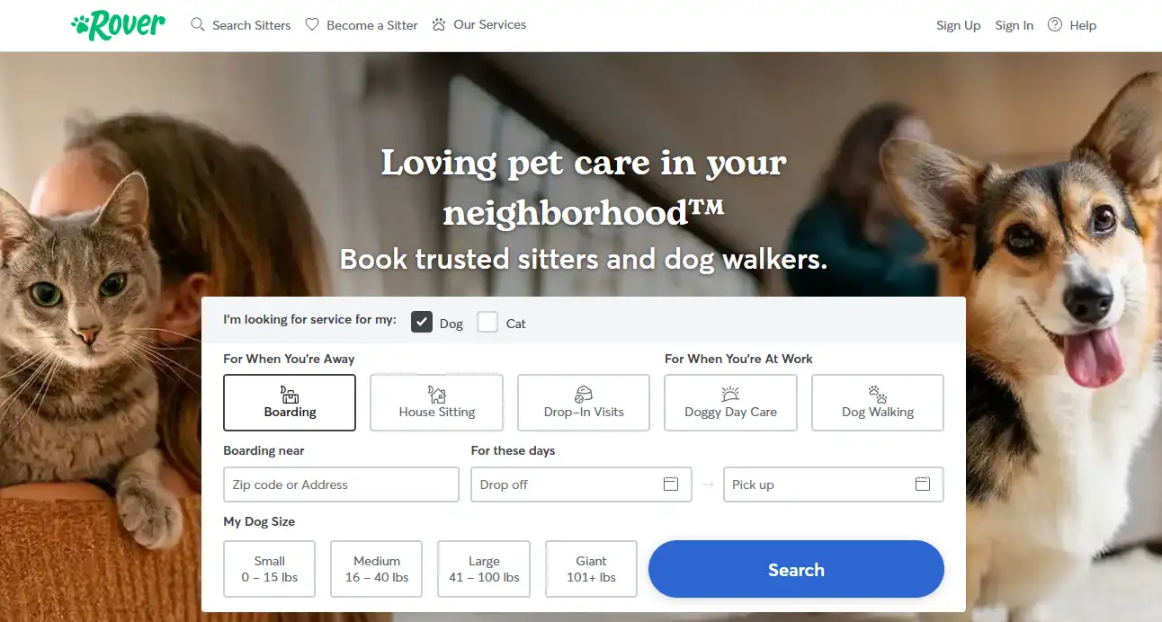 Rover homepage