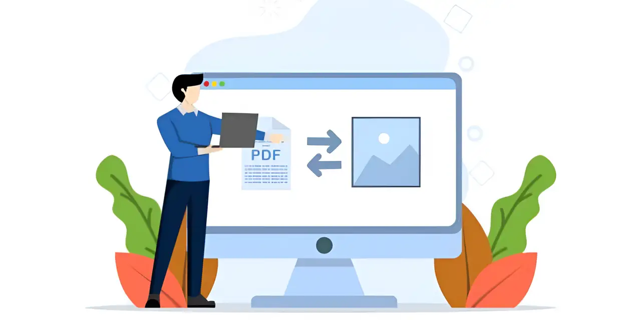 man is converting web pages on their computers to pdf
