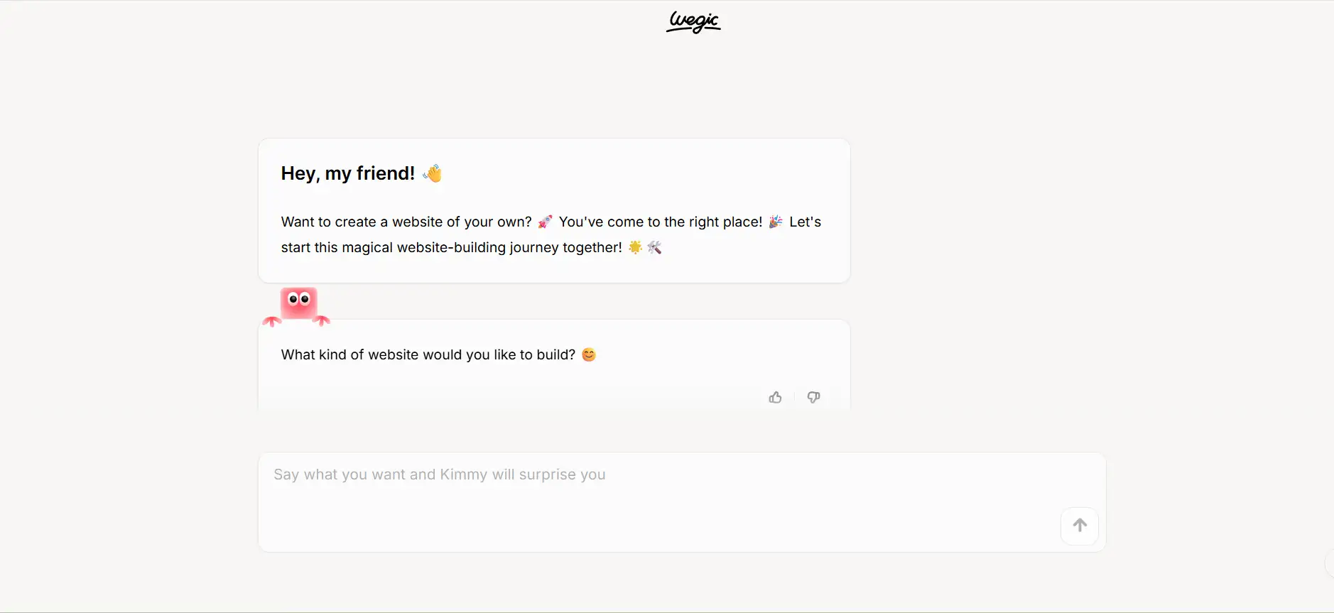 wegic website building process