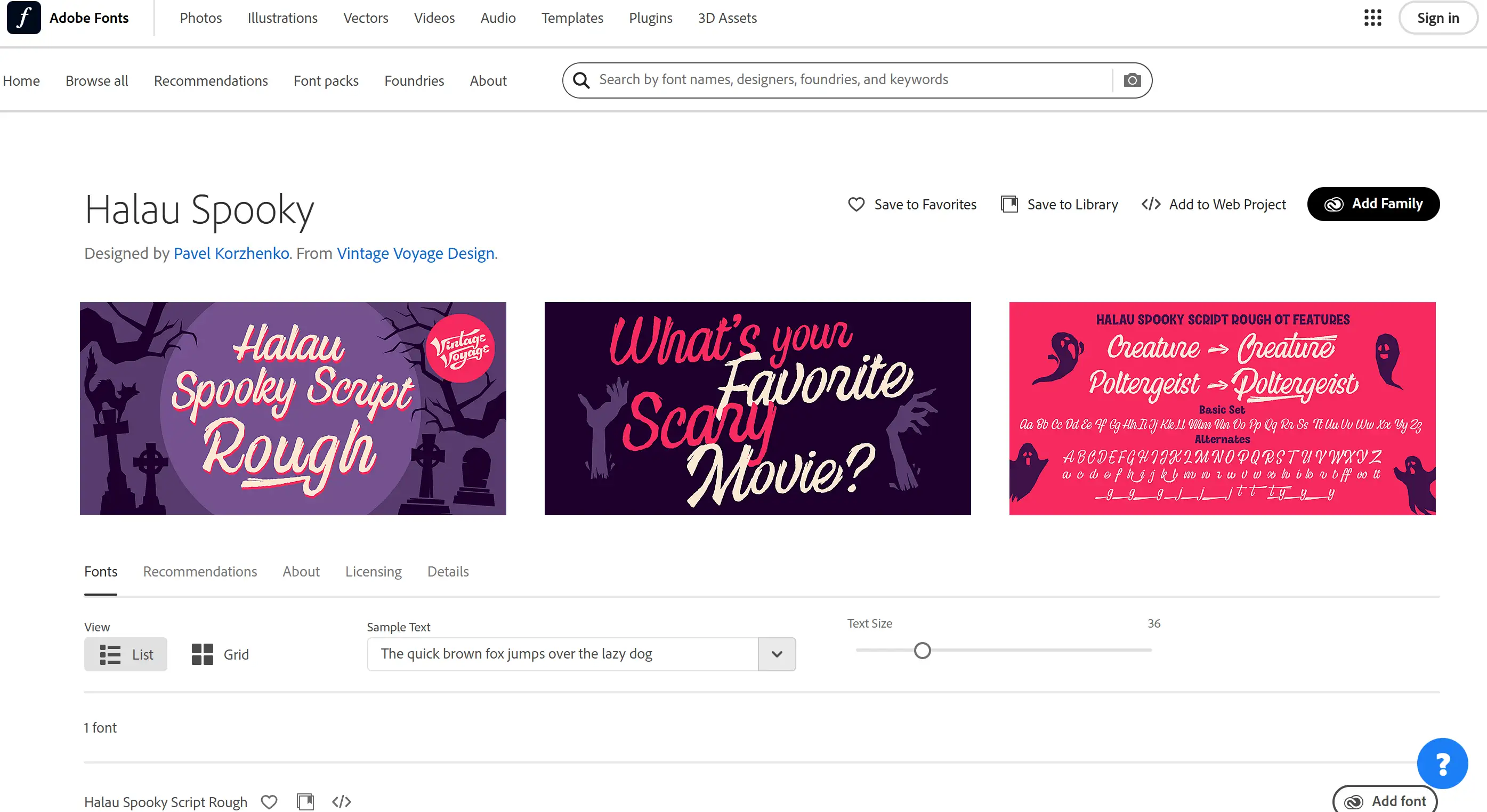Halau Spooky font from Adobe Fonts