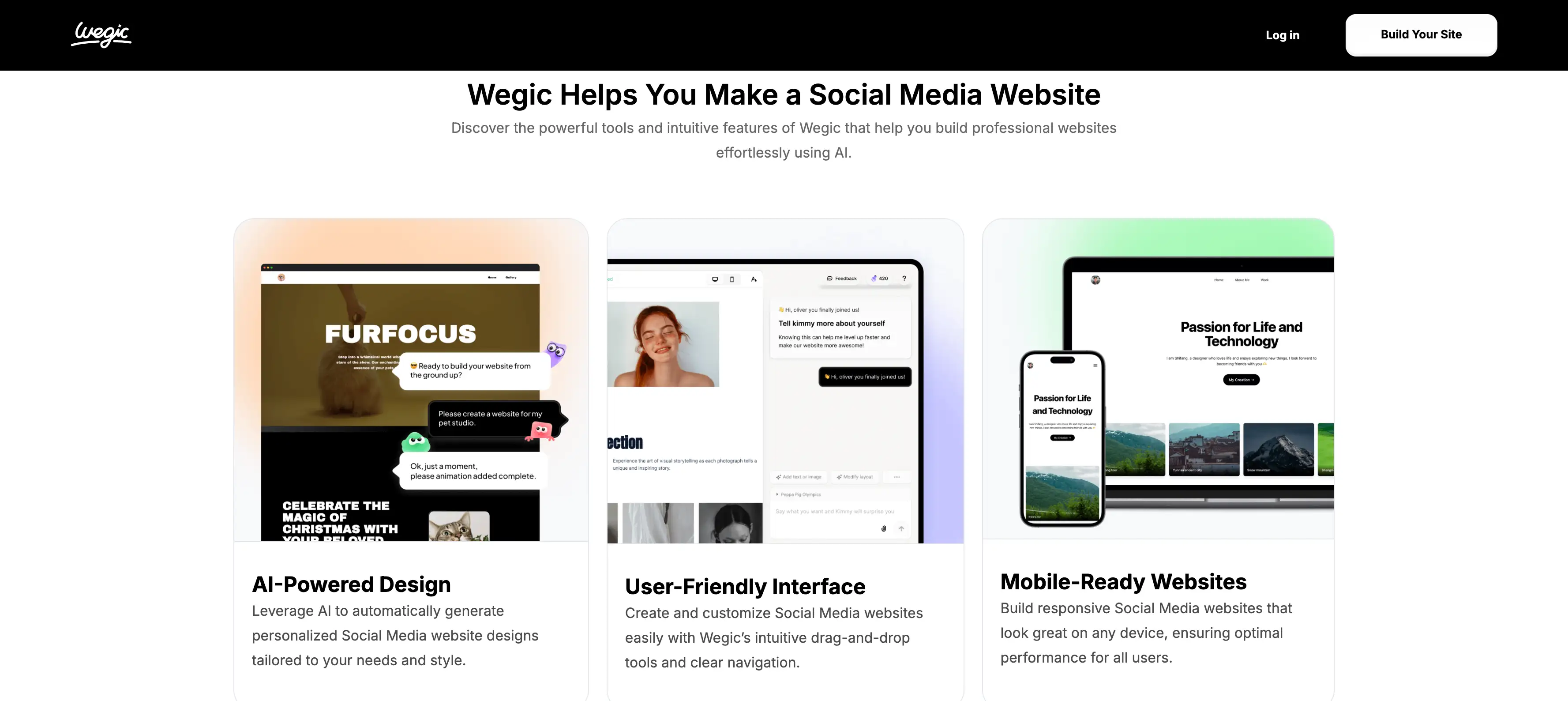 wegic helps you make a social media website
