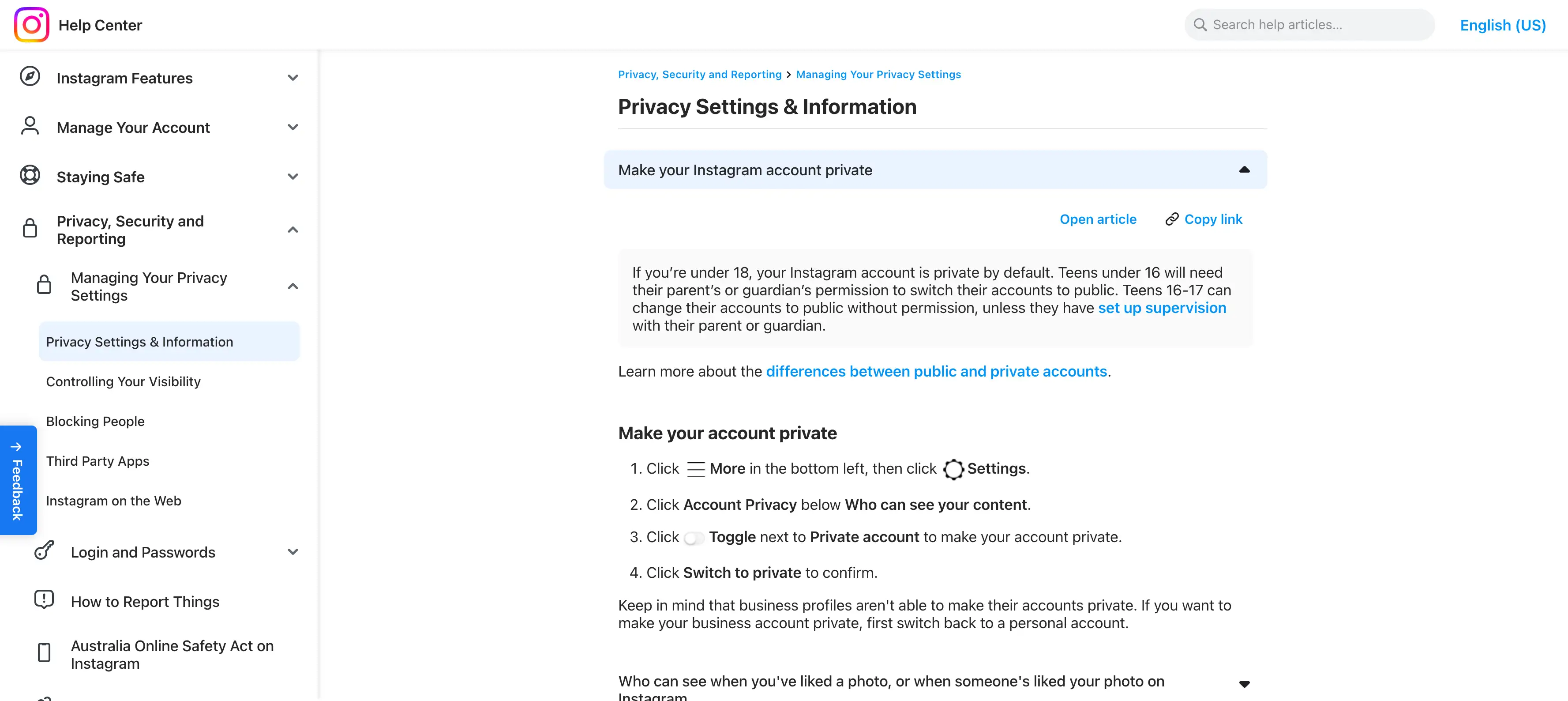 instagram privacy settings turn off