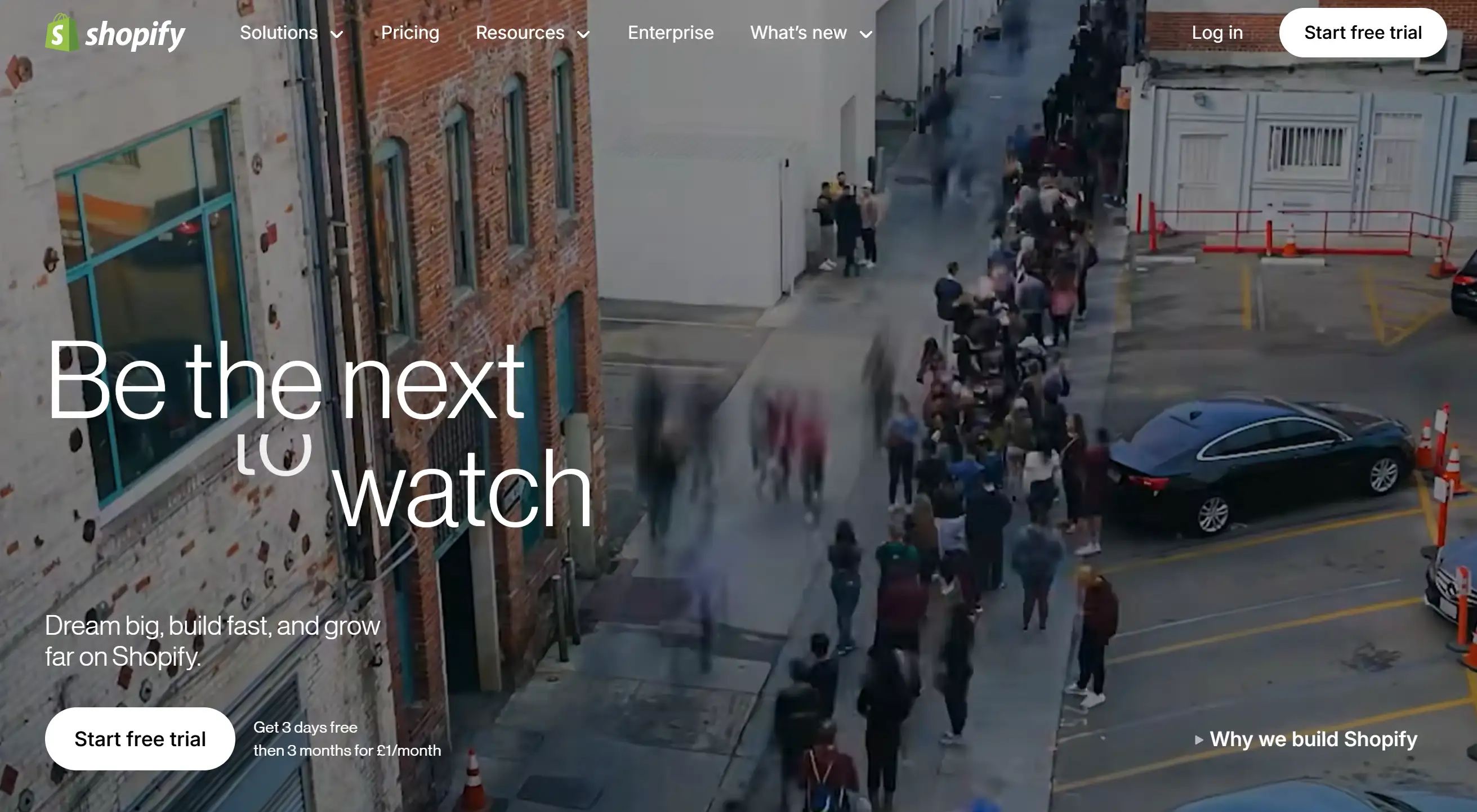 Shopify's homepage