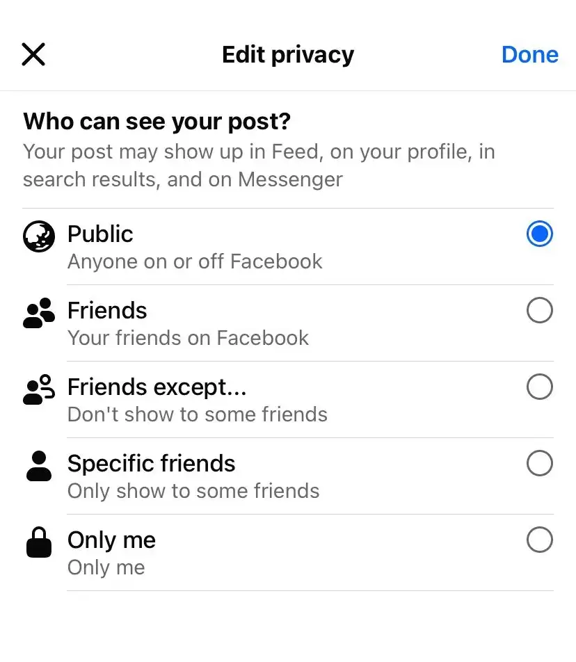 Choose the status of "Public"