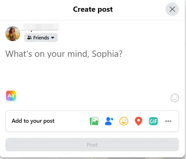 How to create a Facebook post on the browser