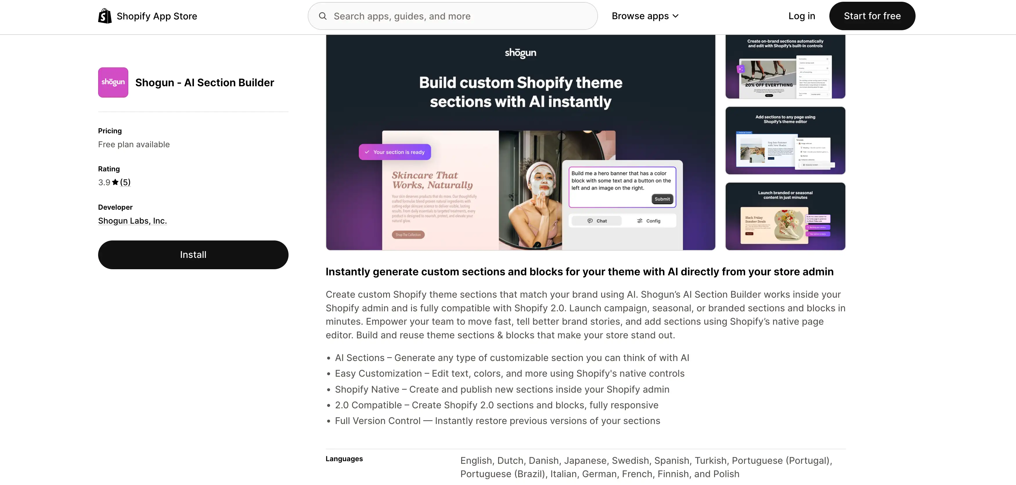 shogun ai section builder site shogun ai section builder site