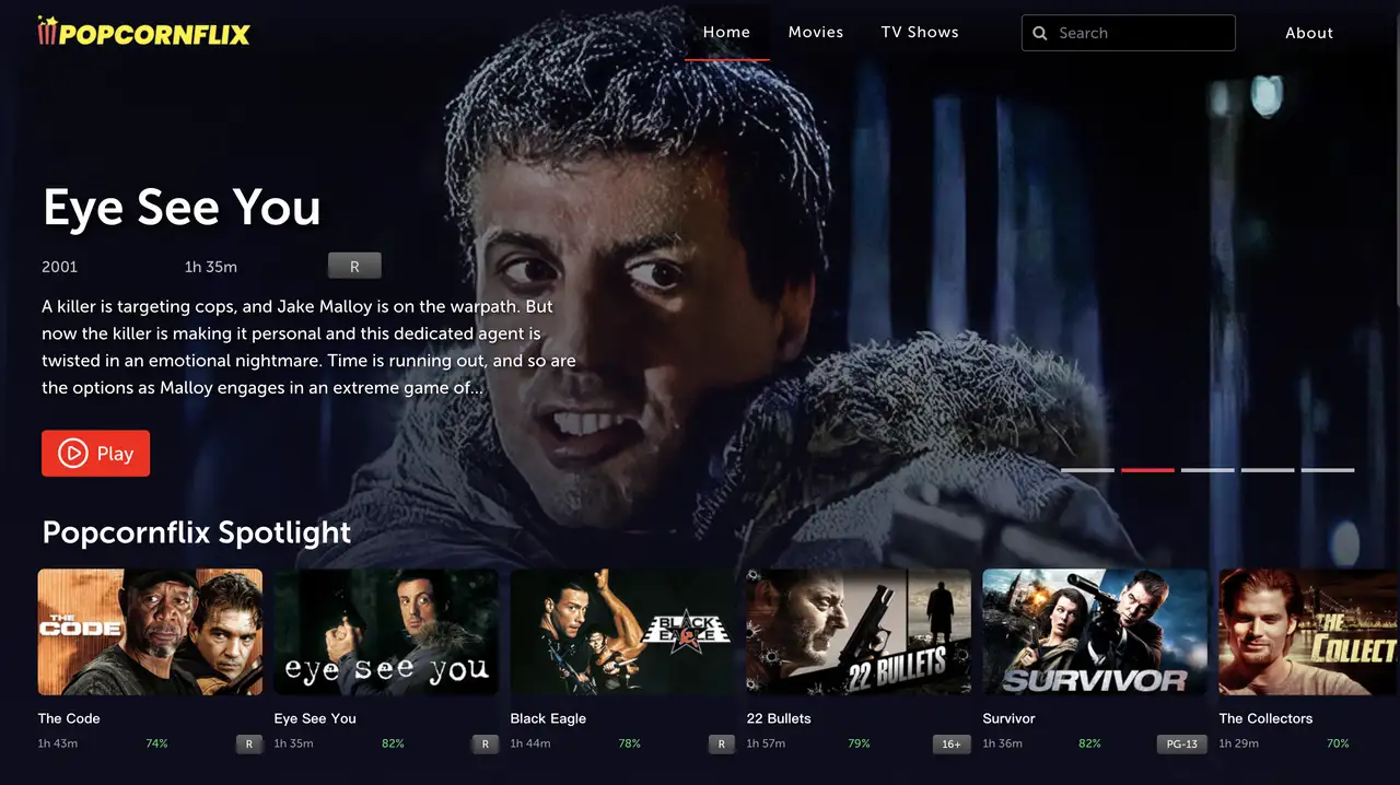 popcornflix homepage