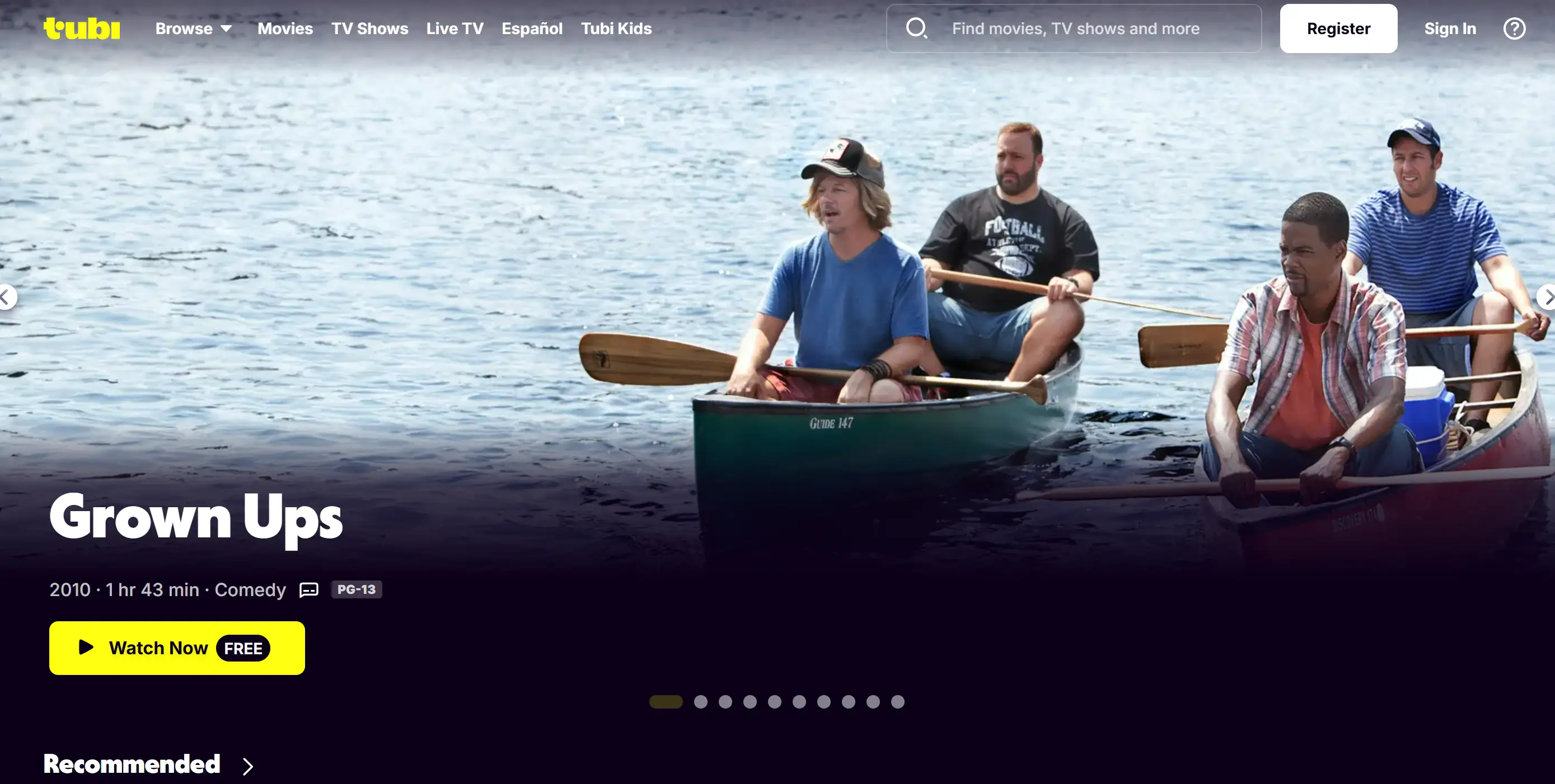 tubi homepage