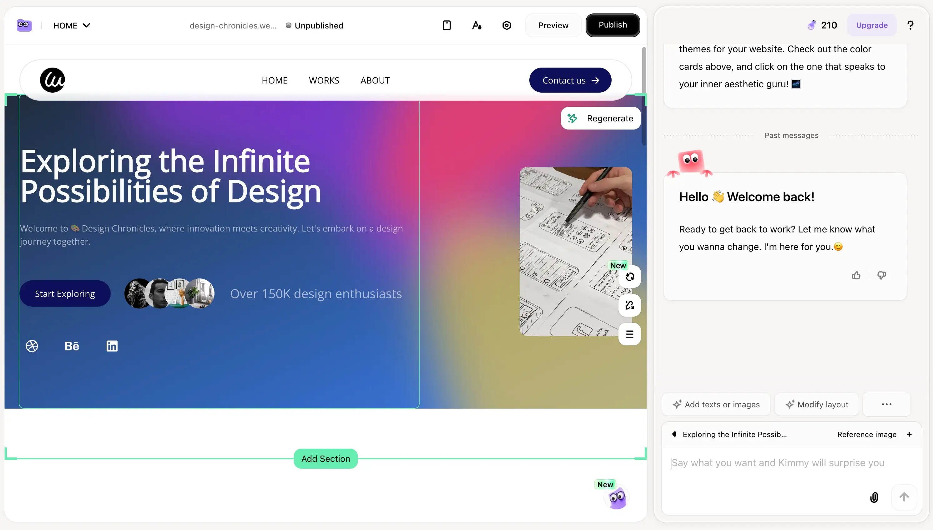 Create a website with ease by chatting with powerful AI
