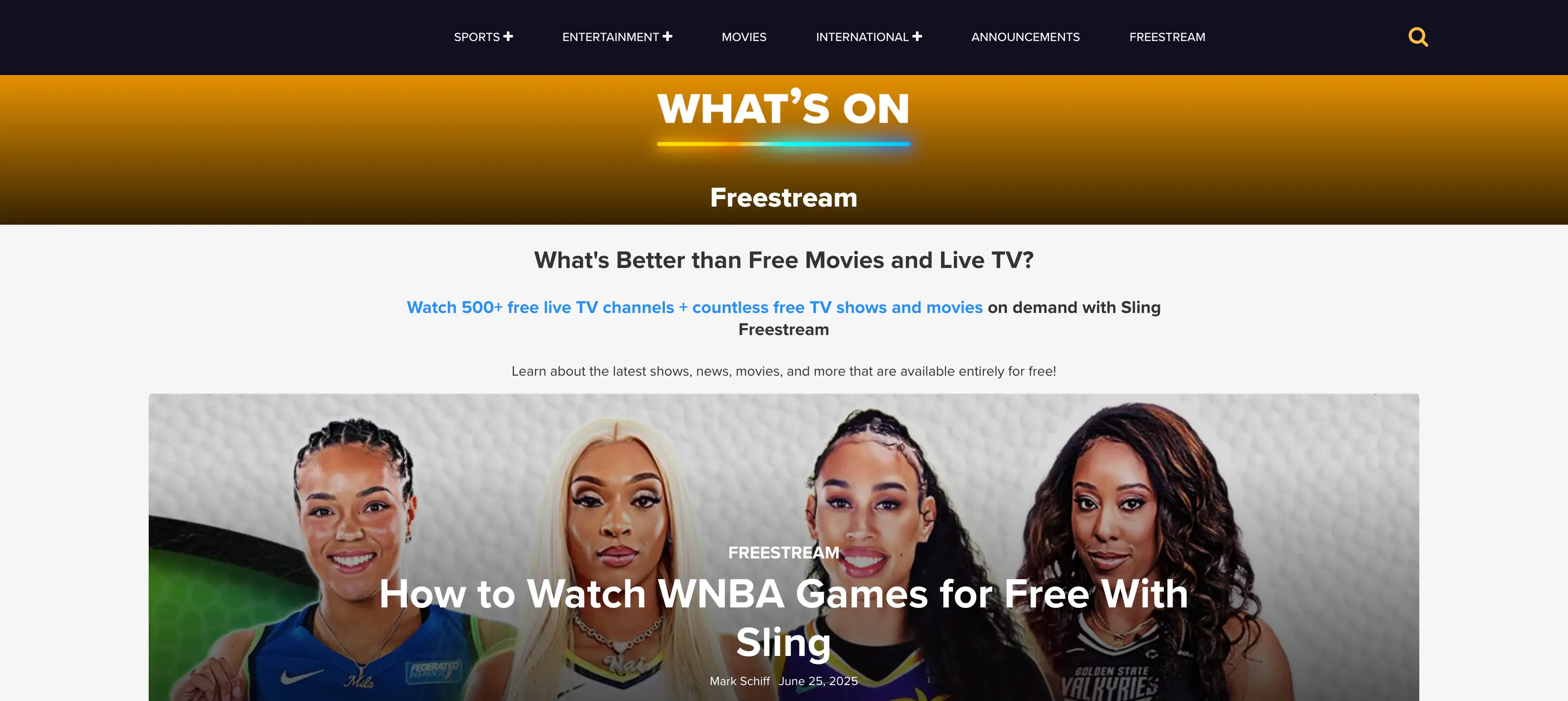sling freestream official website