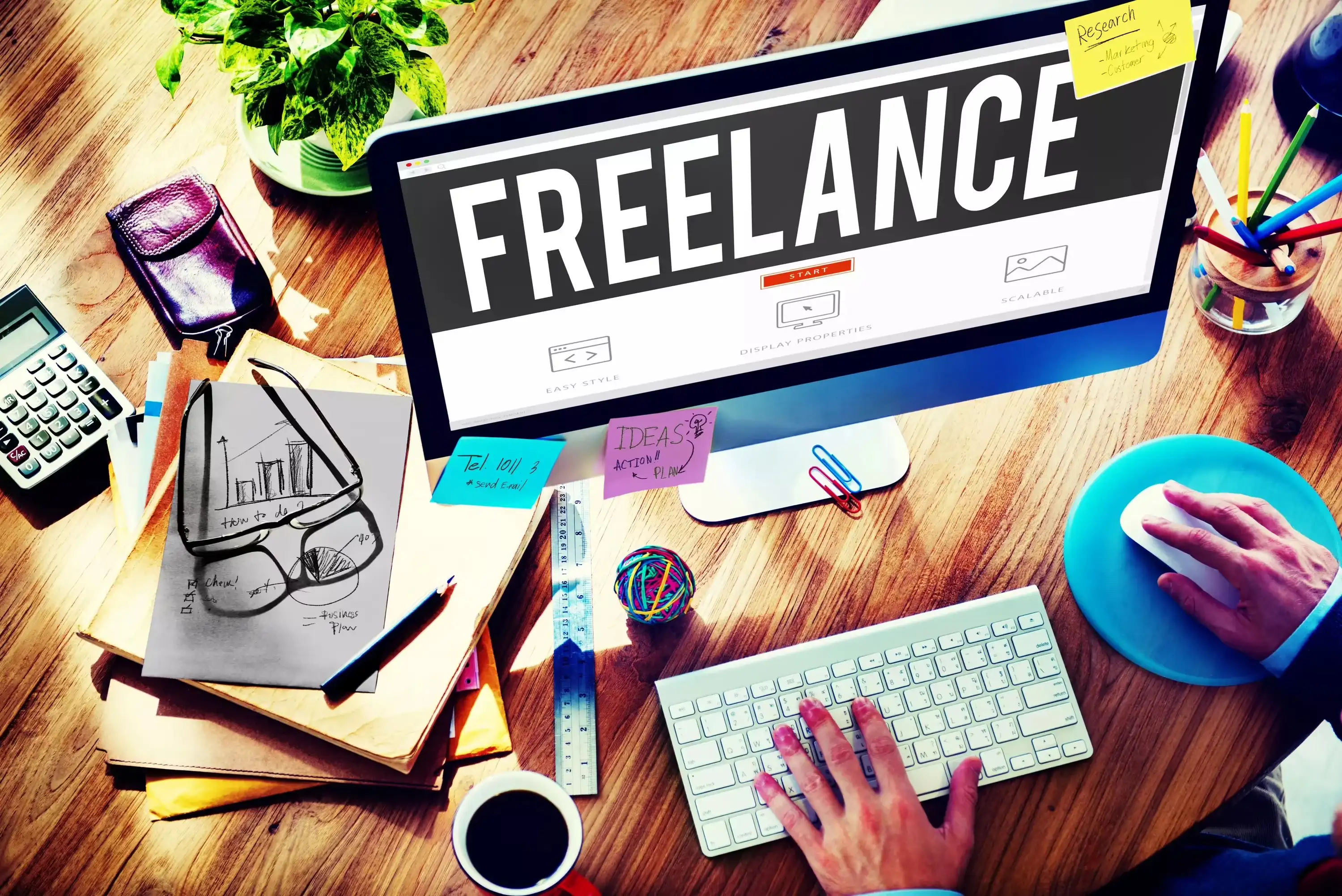 a freelancer doing work