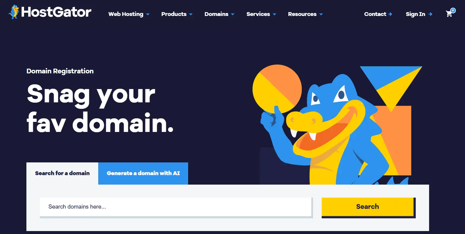 hostGator provides full domain management