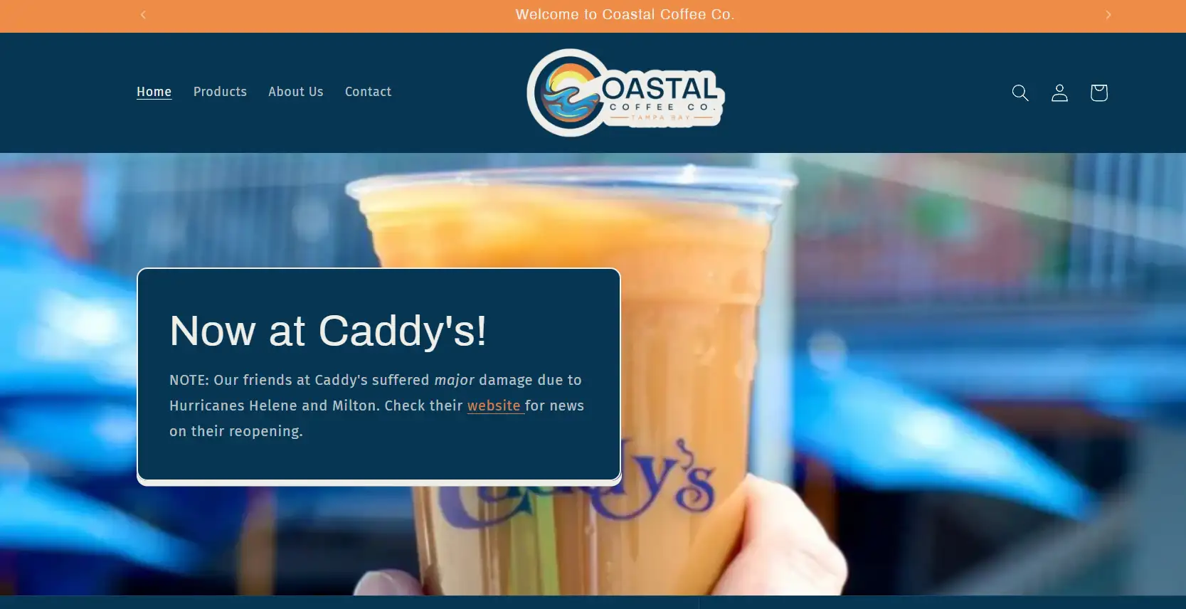 the webpage of coastal coffee