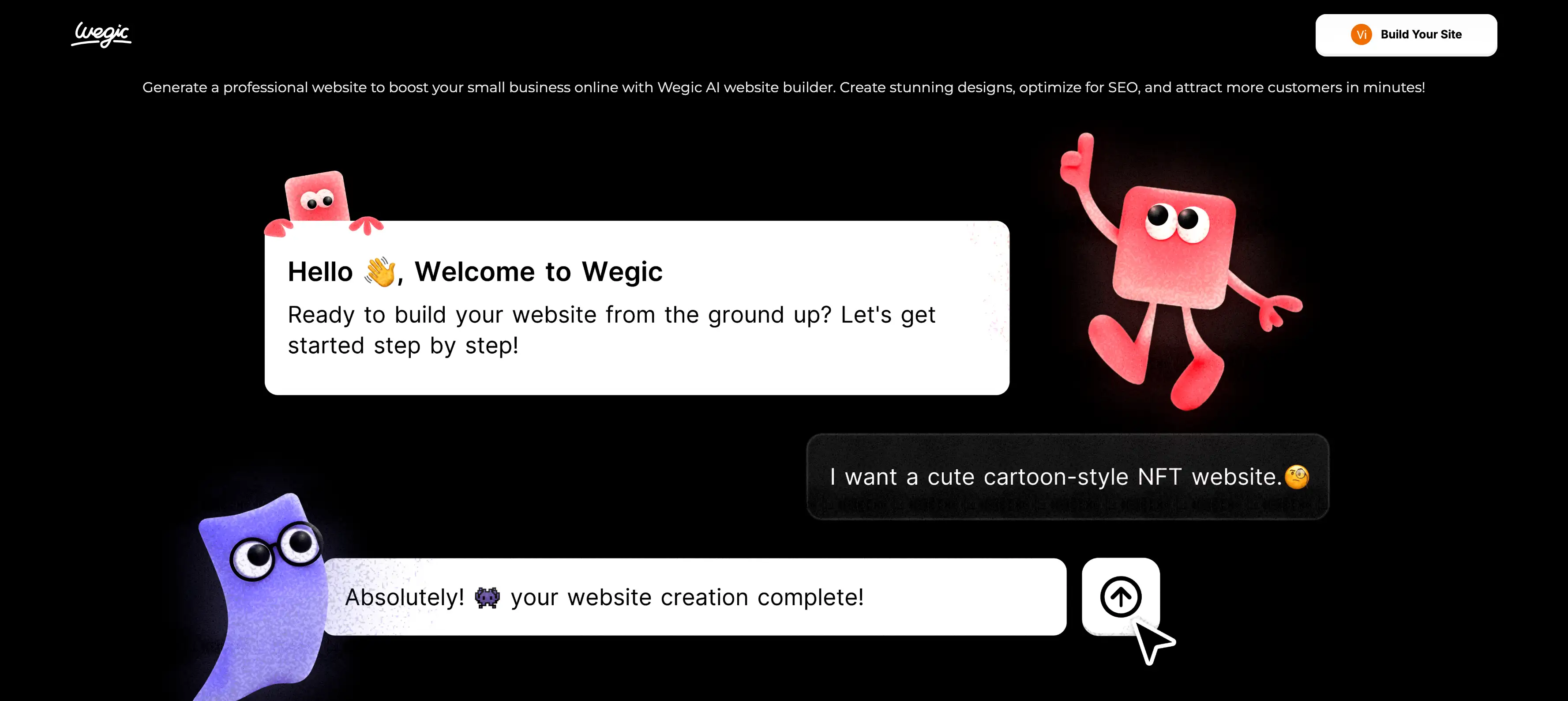 welcome to wegic website builder