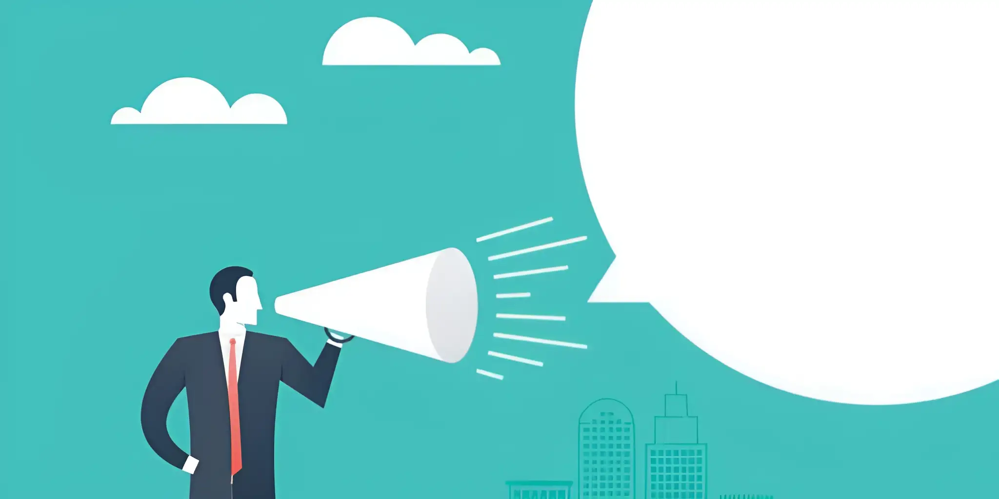 man shouting with a megaphone