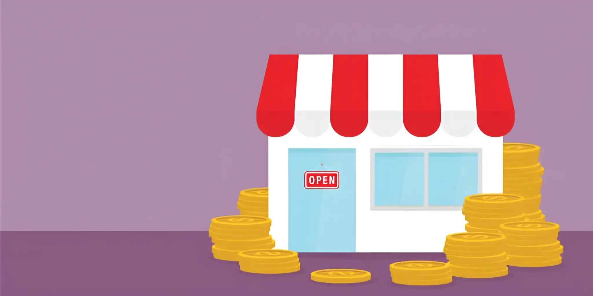 the entrance of the small shop is filled with gold coins the entrance of the small shop is filled with gold coins