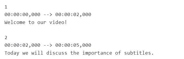 an example of an SRT file