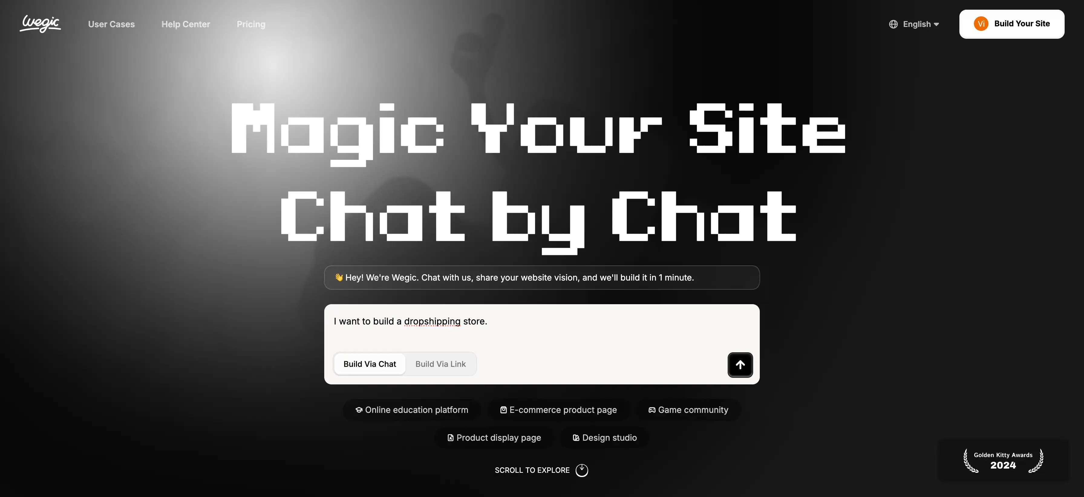 start your dropshipping site with wegic