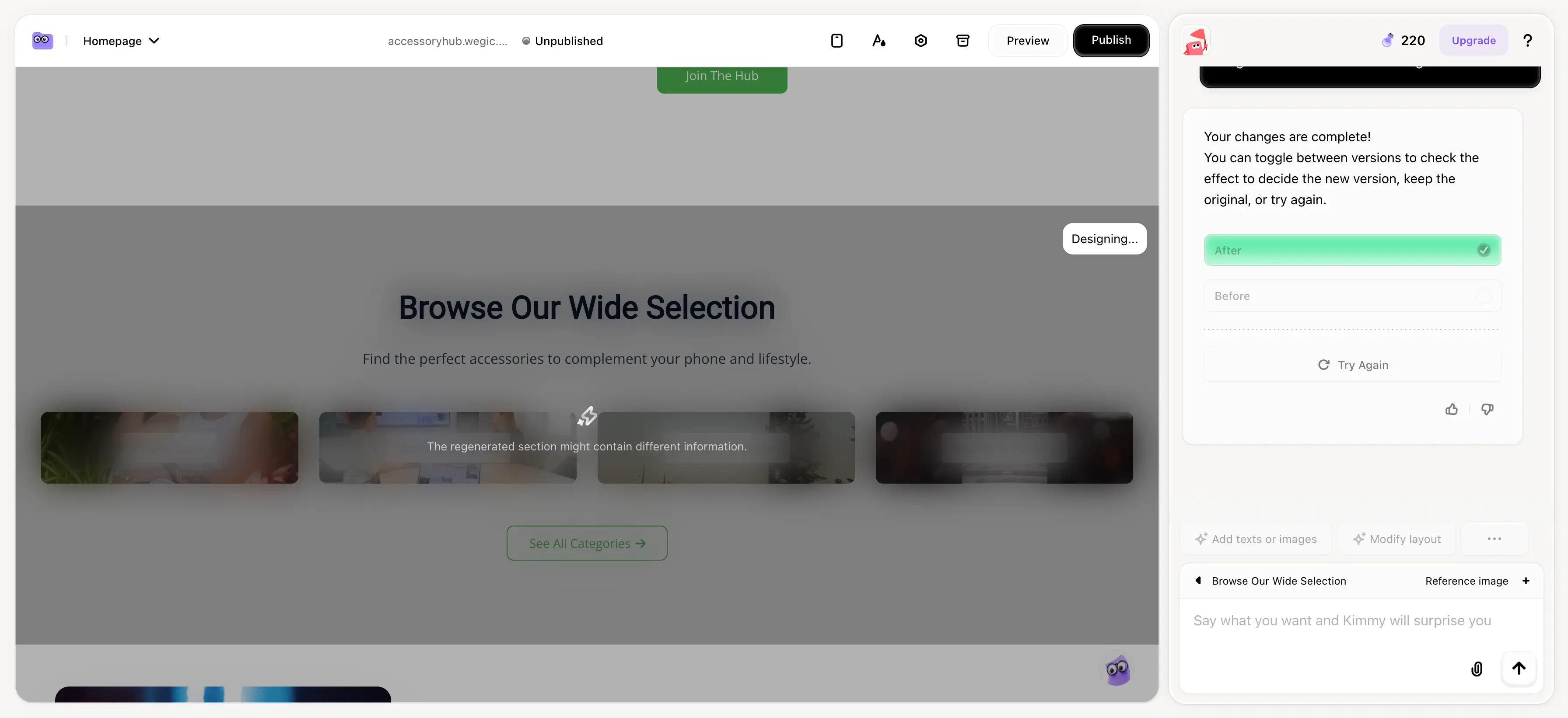 upgrade your website design with wegic