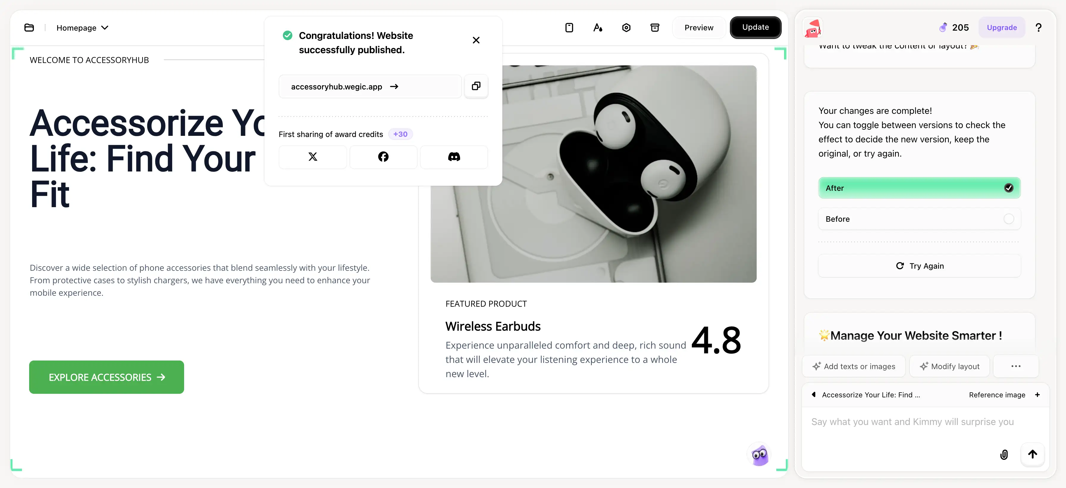 wegic helps you to publish your site successfully