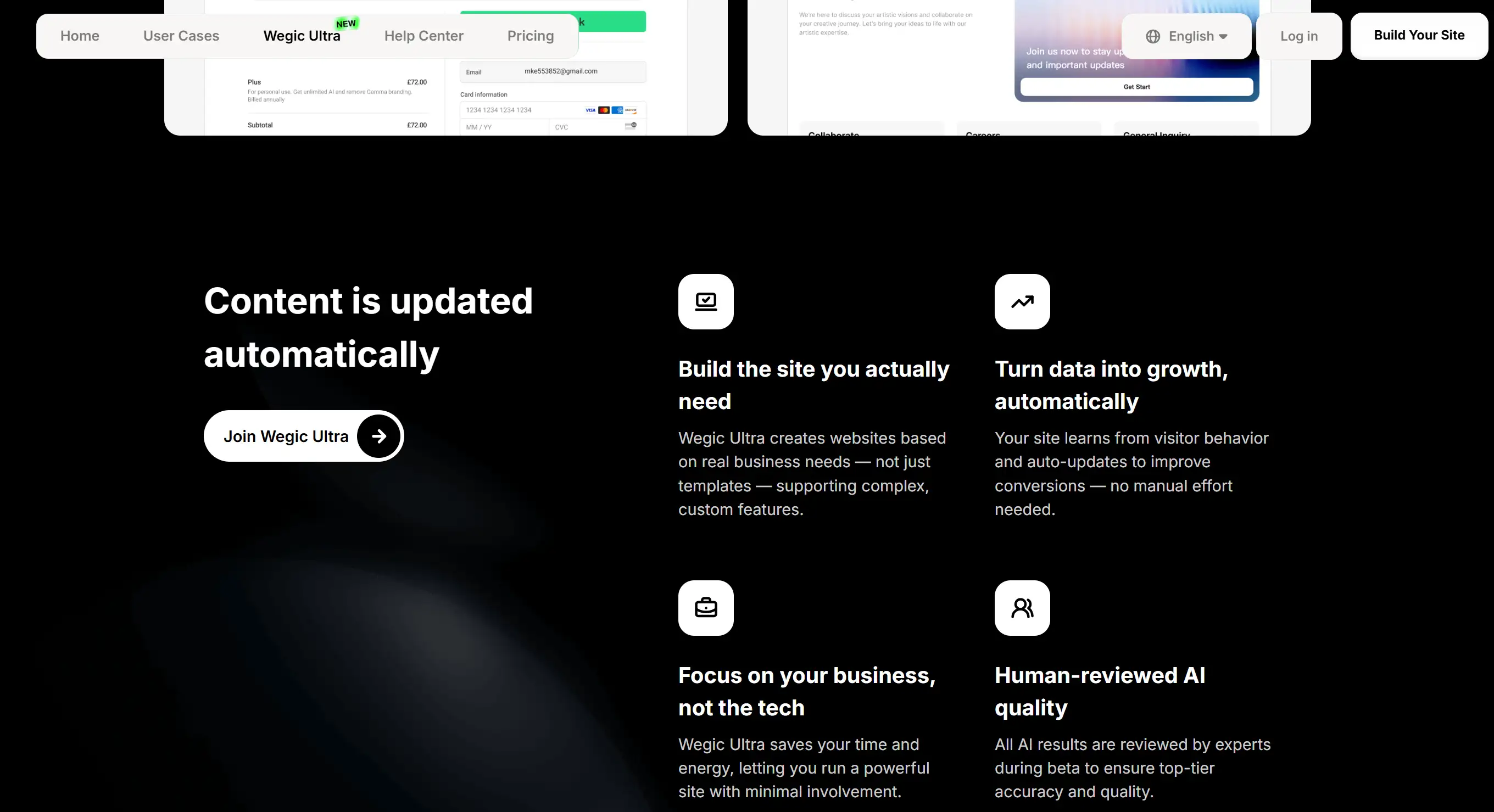 Automatically updated content feature of Wegic Ultra Automatically updated content feature of Wegic Ultra