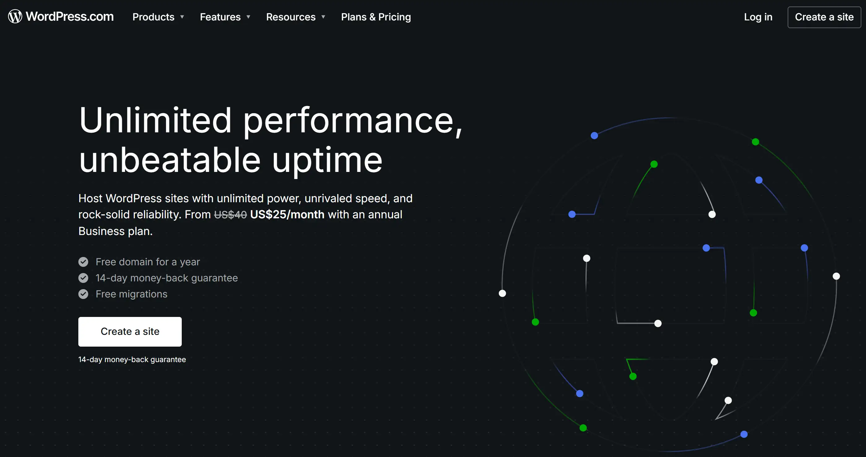 Landing page for hosting WordPress sites Landing page for hosting WordPress sites