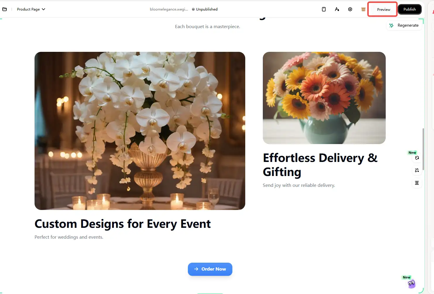 preview the web effect