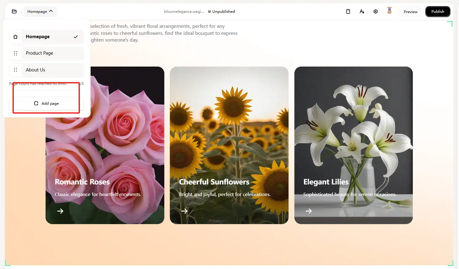 add pages on the web