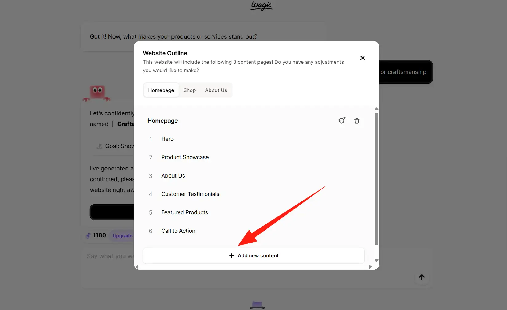 Confirm your website outline Confirm your website outline